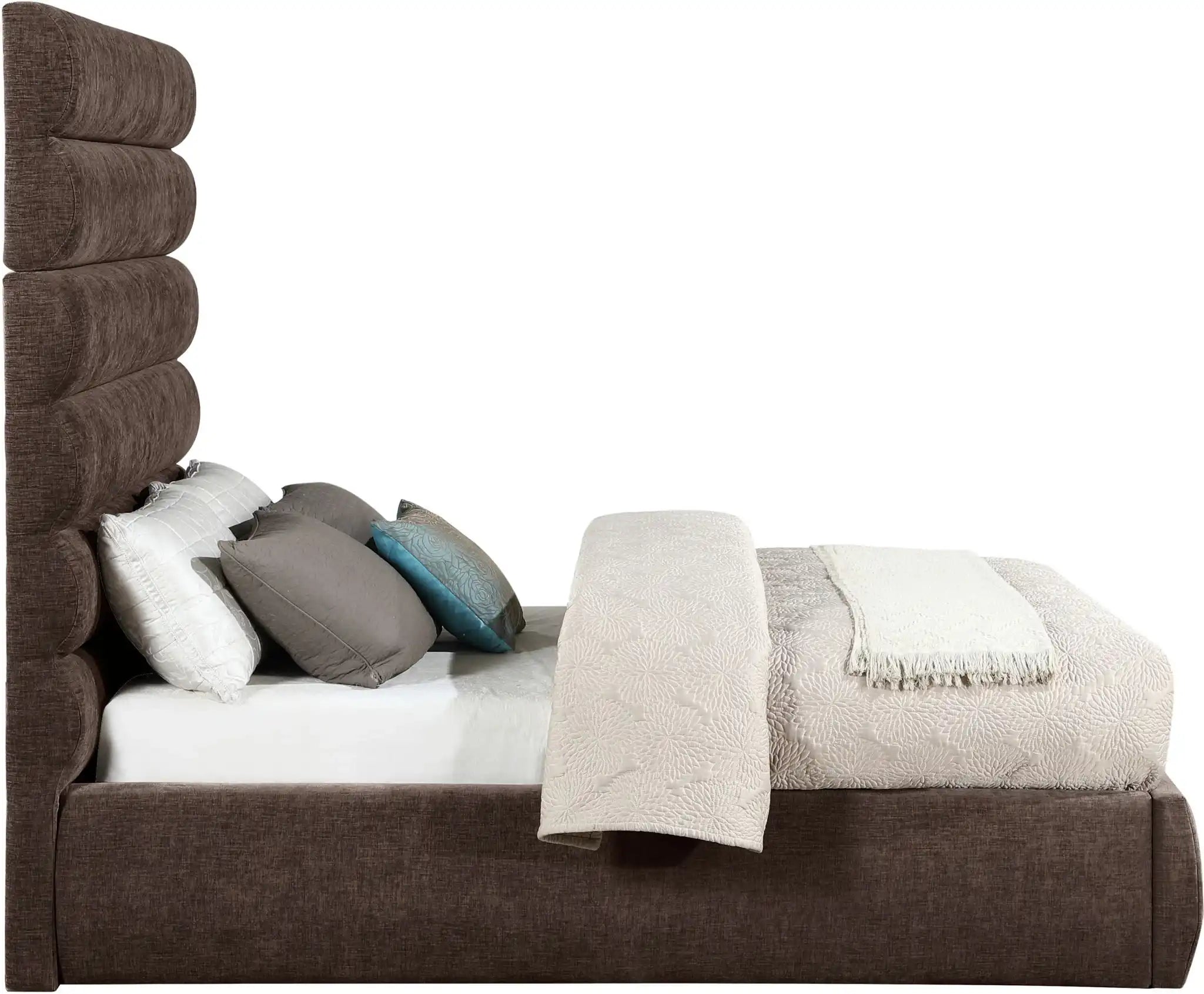 Adam - Chenille Fabric Bed With 70.5" Headboard