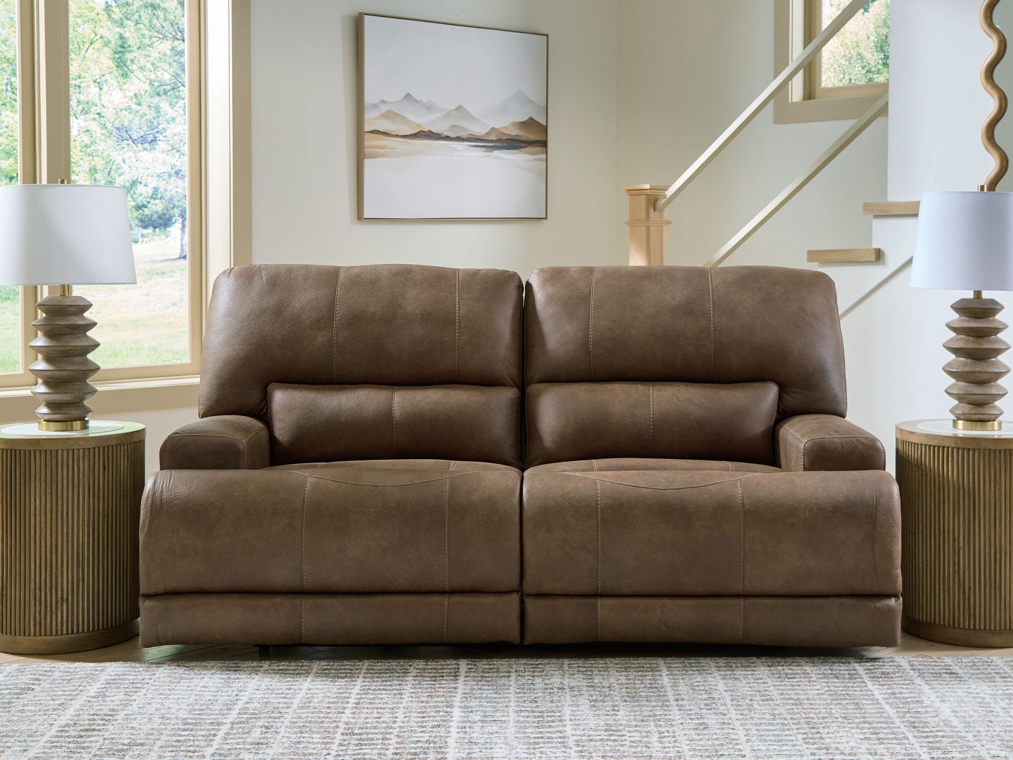 Beckley Place - 2 Seat Power Reclining Sofa With Adjustable Headrest - Earth - Best Buy Furniture