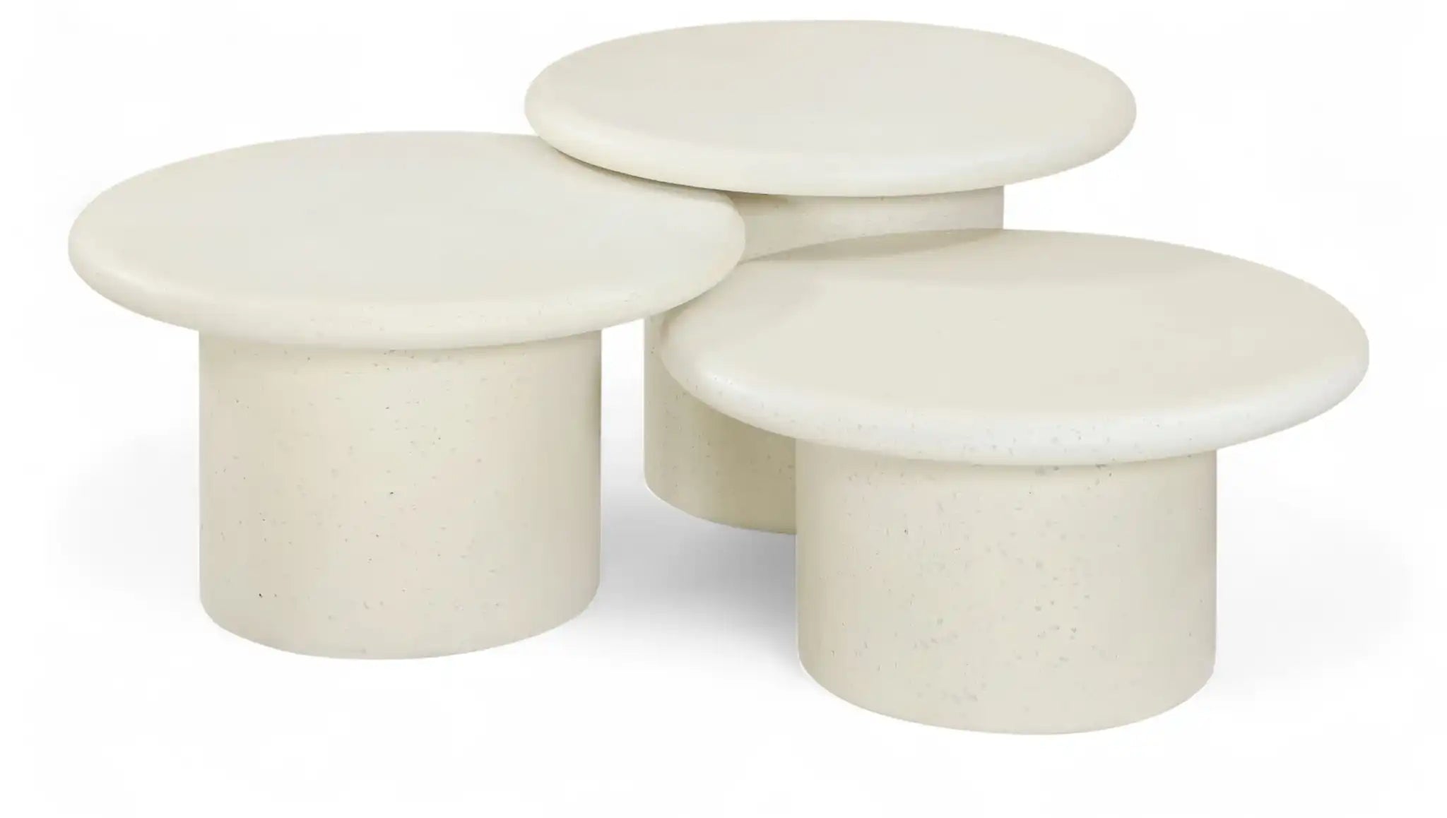 Emara - 3 Piece Concrete And Fiberglass Indoor / Outdoor Coffee Table - Best Buy Furniture