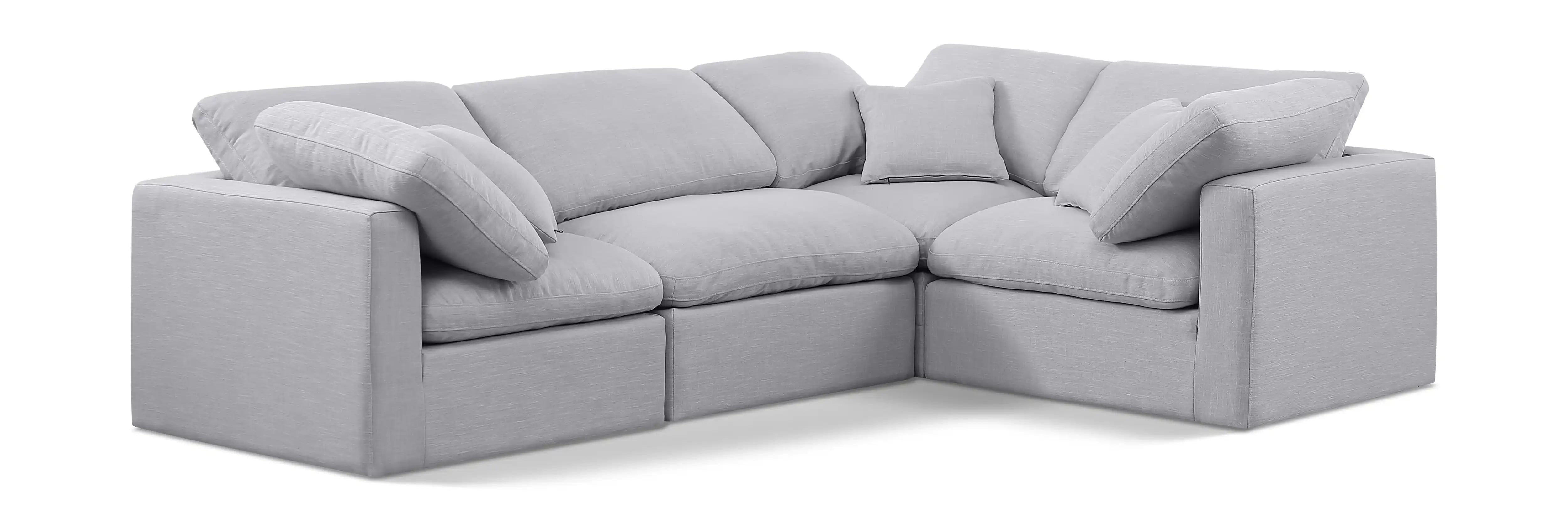 Indulge - Linen 4 Piece Modular Corner Sectional - Best Buy Furniture