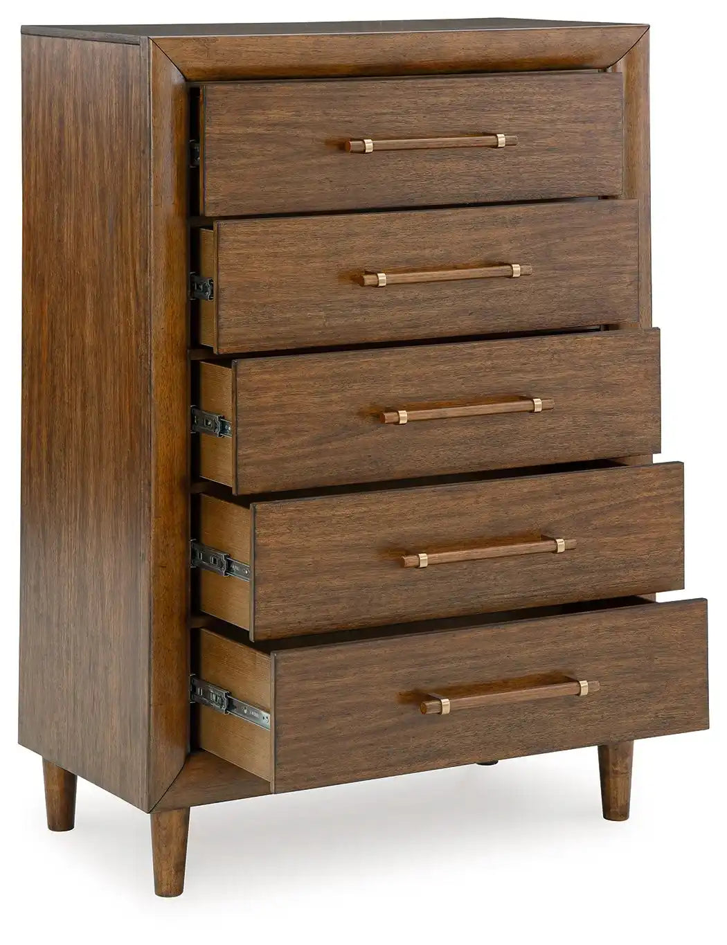 Lyncott - Five Drawer Chest - Brown - Best Buy Furniture
