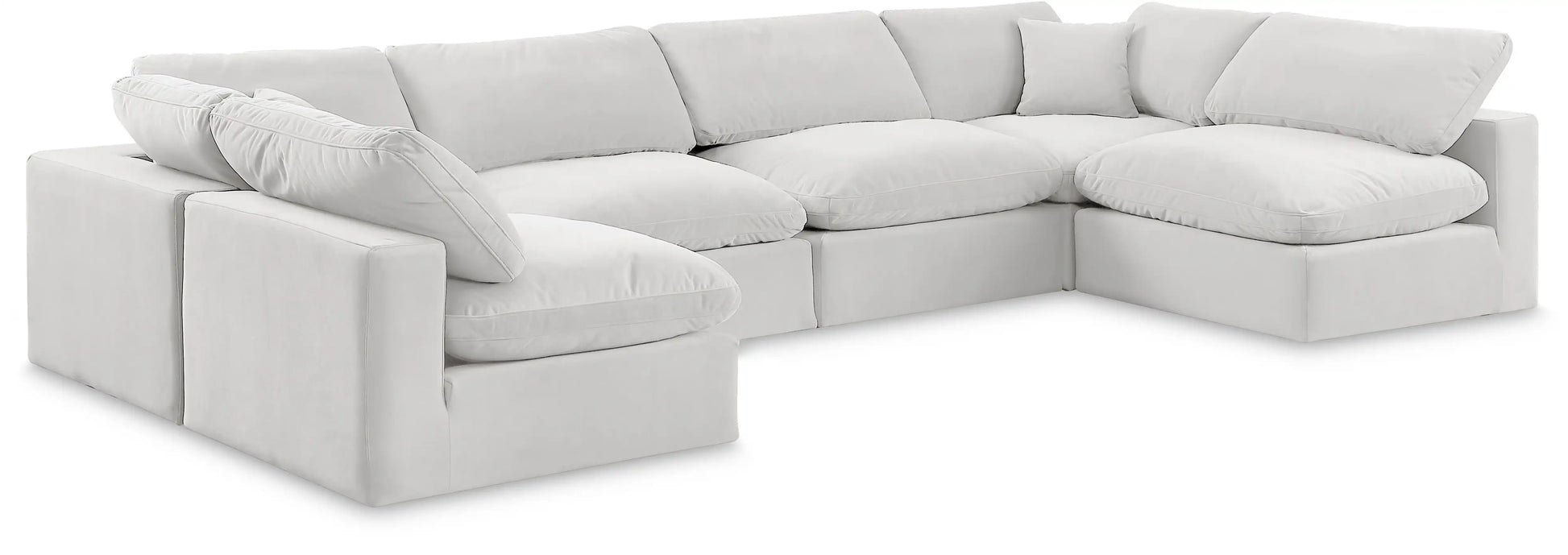 Comfy - 6 Piece Velvet Modular Armless Sectional - Best Buy Furniture