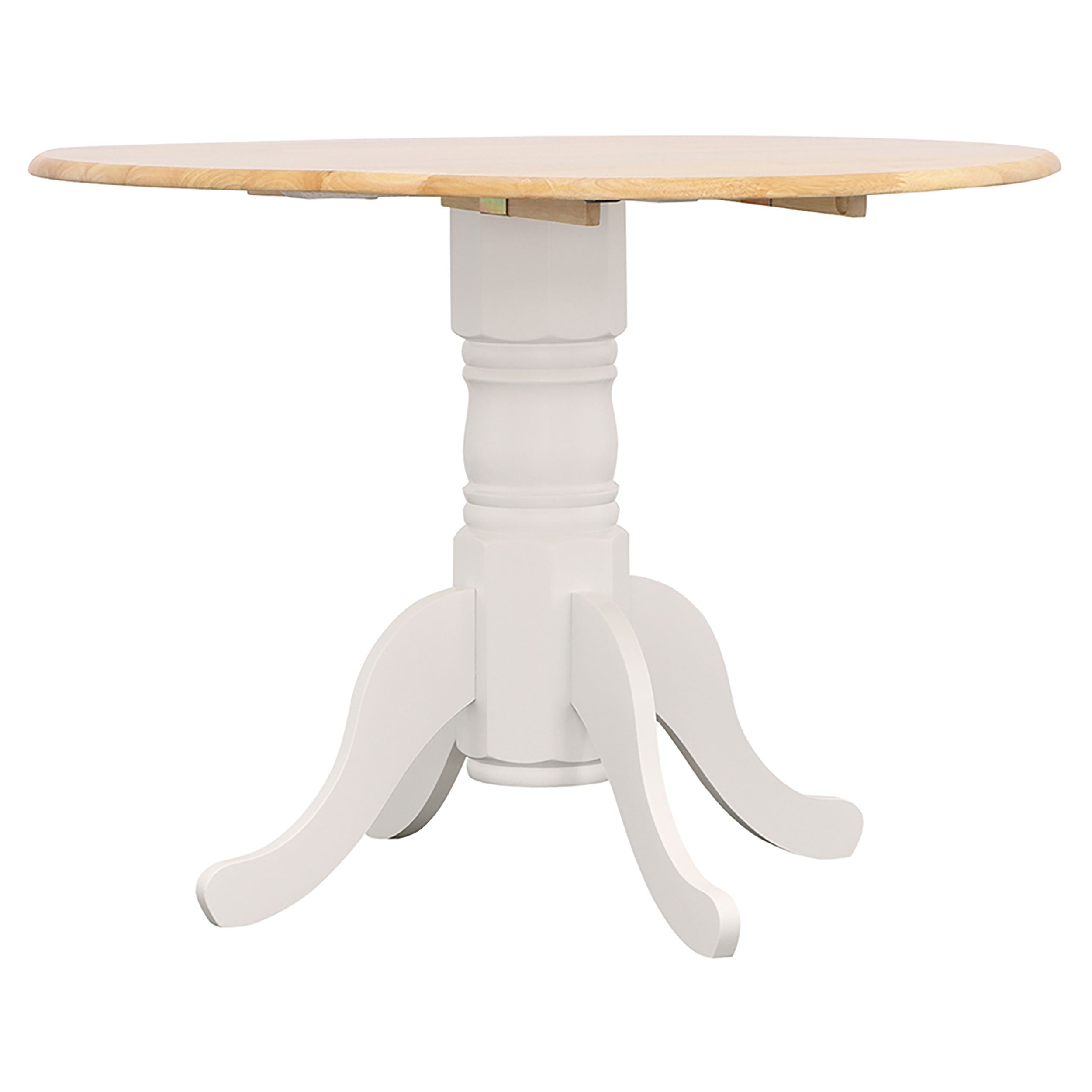 Allison Round 40-inch Drop Leaf Extension Dining Table White-CoasterEveryday