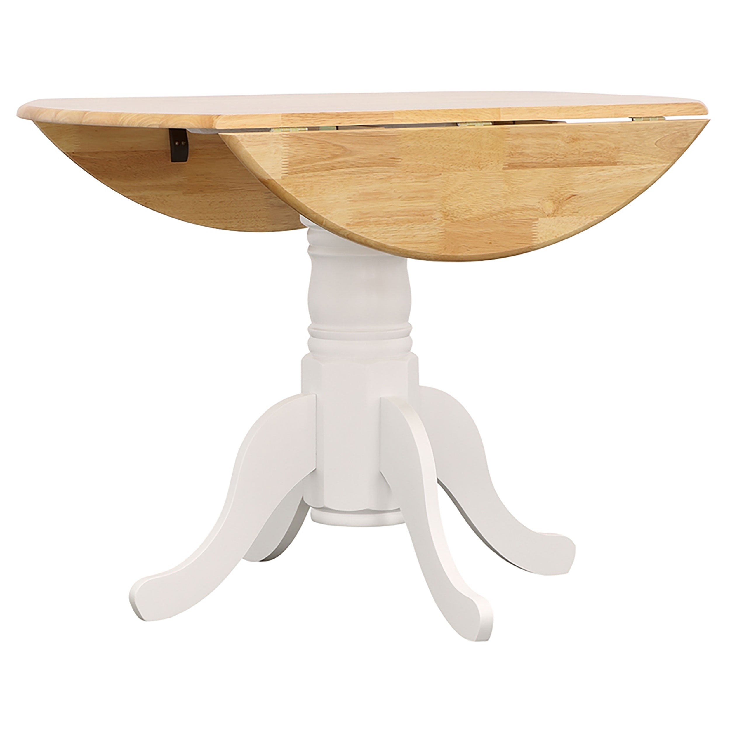 Allison Round 40-inch Drop Leaf Extension Dining Table White-CoasterEveryday