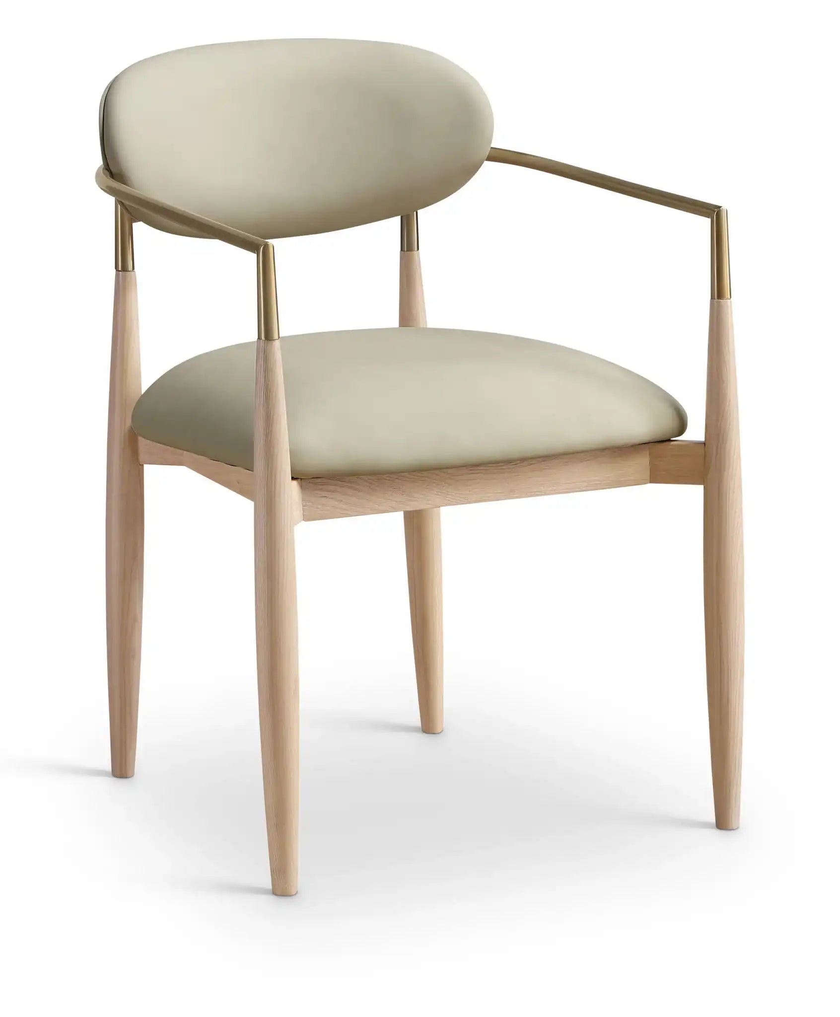 Riccio - Dining Arm Chair (Set of 2) - Natural And Gold Frame - Best Buy Furniture
