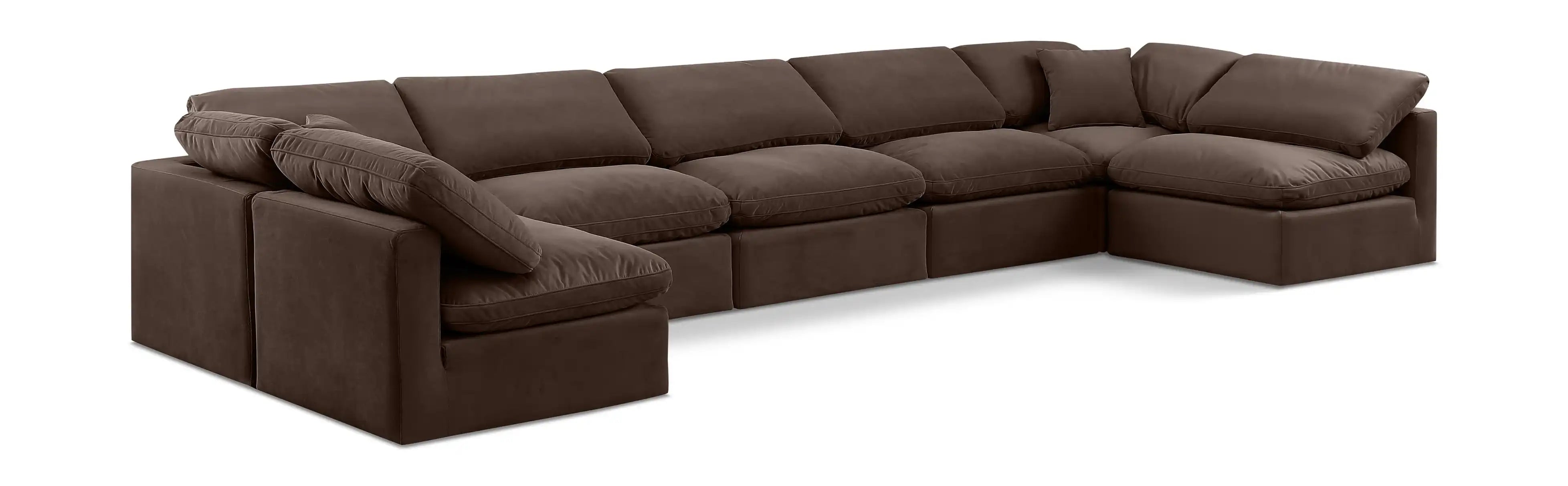 Indulge - Velvet 7 Piece Modular U-Shaped Sectional - Best Buy Furniture
