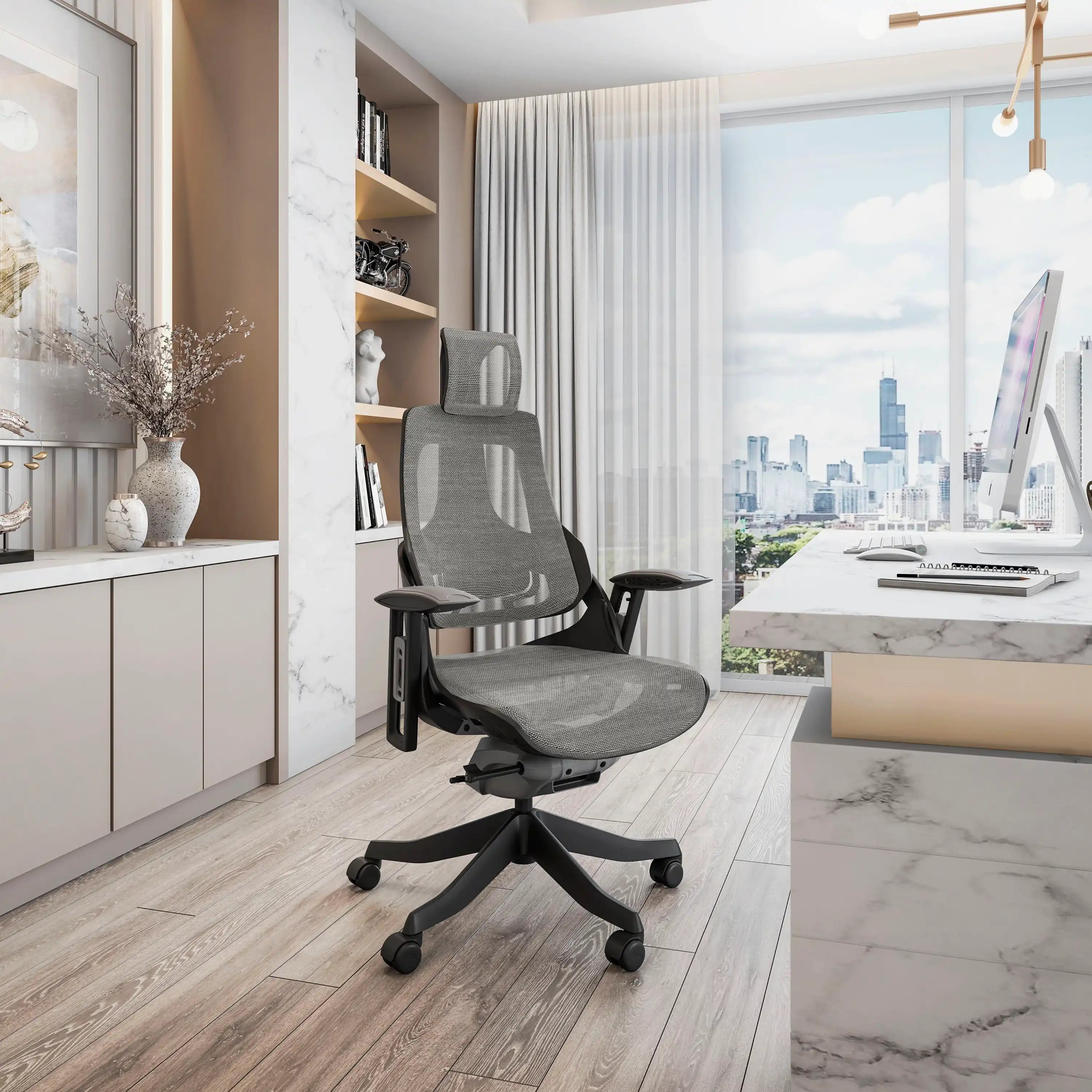 Techni Mobili LUX Ergonomic Executive Chair, Grey - Best Buy Furniture