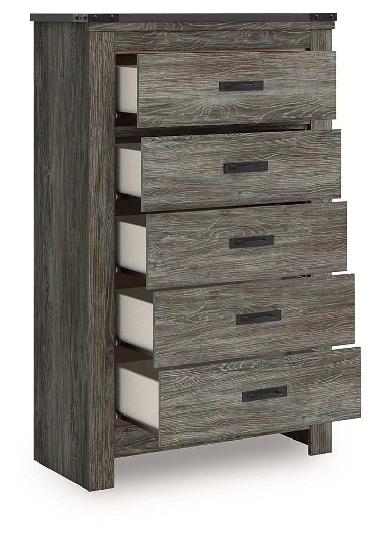 Frandern - Five Drawer Chest - Gray - Best Buy Furniture