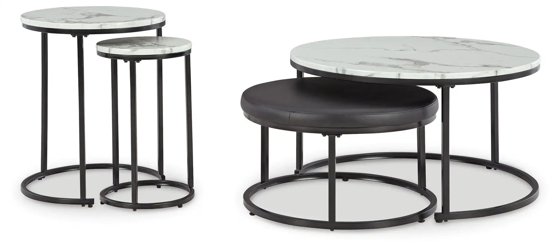Jusmour - Occasional Nesting Table (Set of 4) - Black / White - Best Buy Furniture