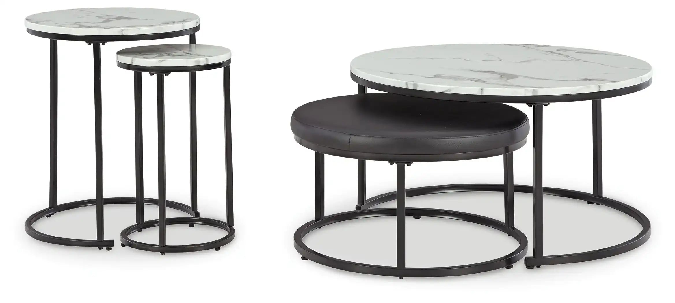 Jusmour - Occasional Nesting Table (Set of 4) - Black / White - Best Buy Furniture