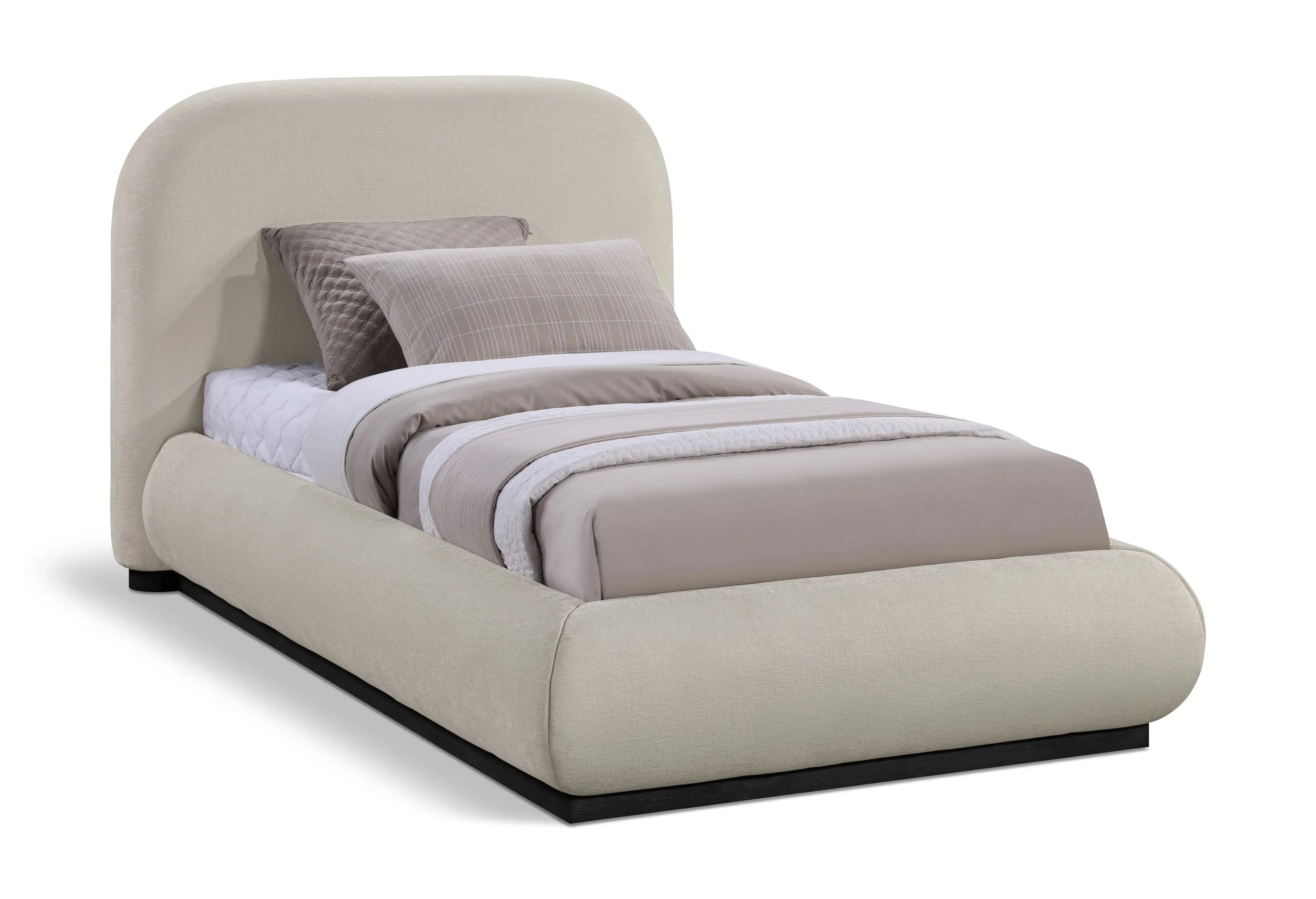 Vaughn - Chenille Bed With Black Base - Best Buy Furniture