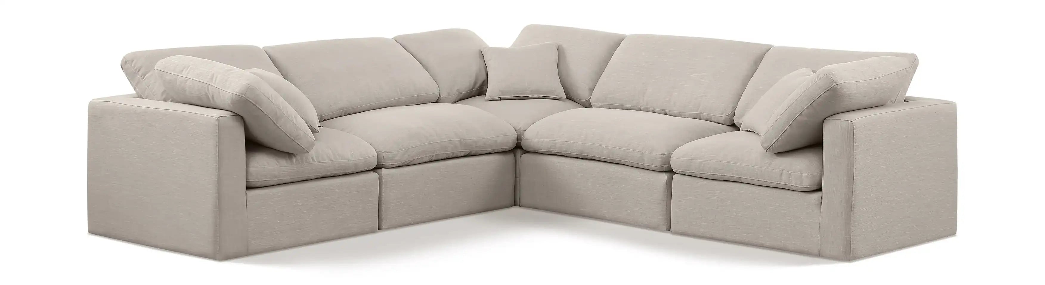 Indulge - Linen 5 Piece Modular Corner Sectional - Best Buy Furniture