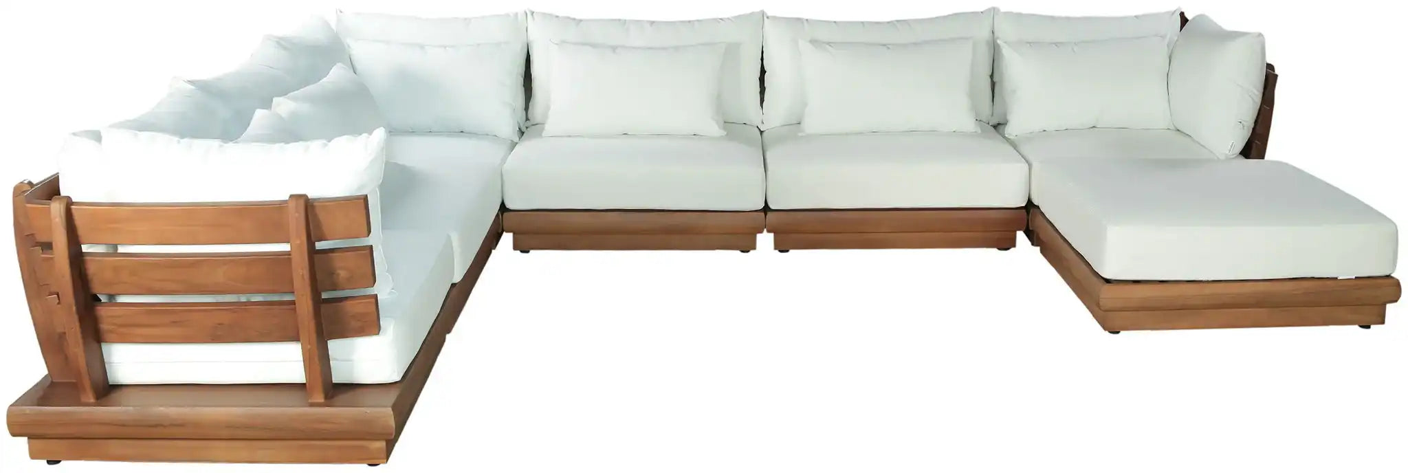 Mirella - 7 Piece Water Resistant Fabric Upholstered Outdoor Patio Modular Sectional