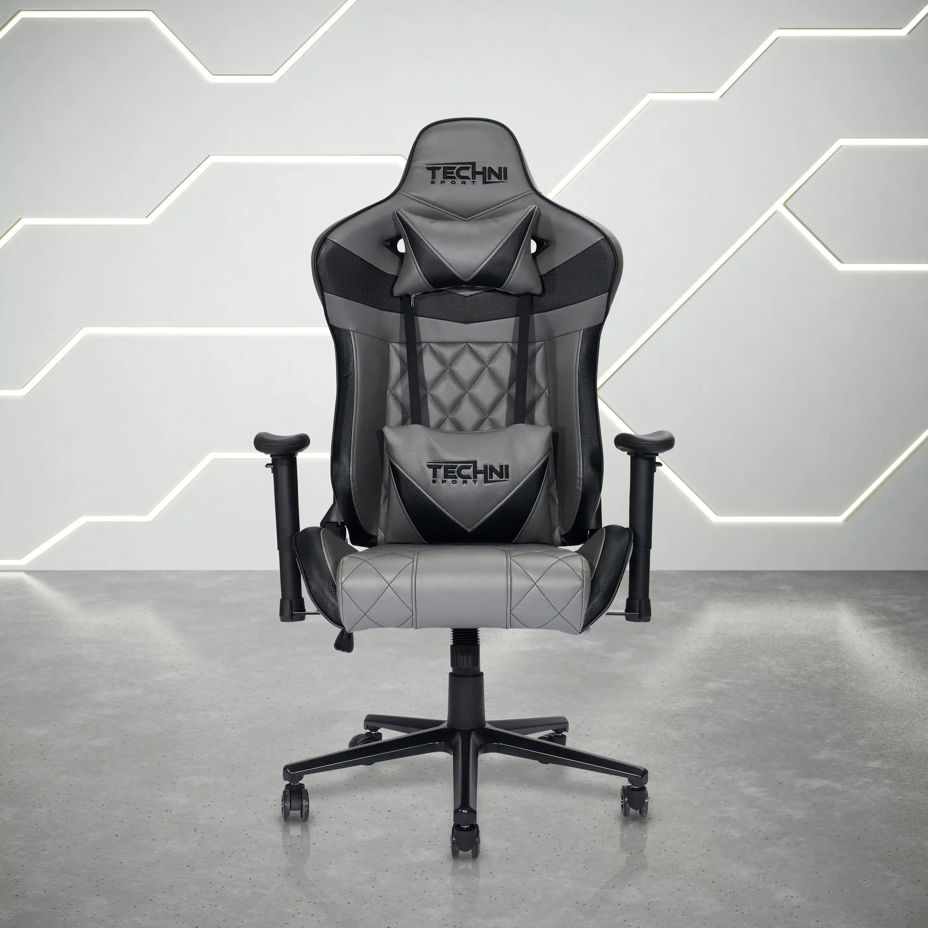 Techni Sport XL Ergonomic Gaming Chair , Grey - Best Buy Furniture