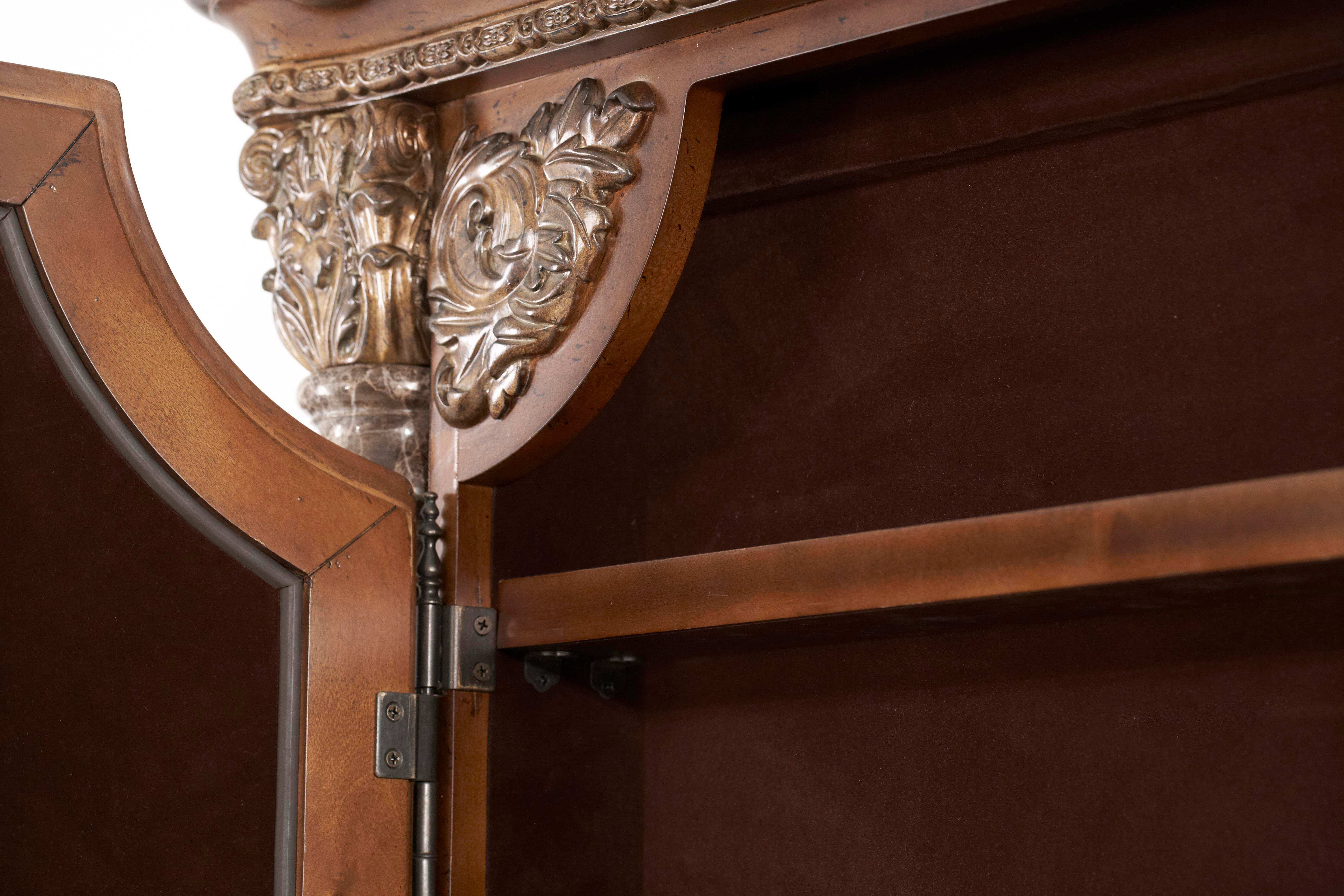 Villa Valencia - Accent Floor Wall Mirror With Storage - Classic Chestnut - Best Buy Furniture