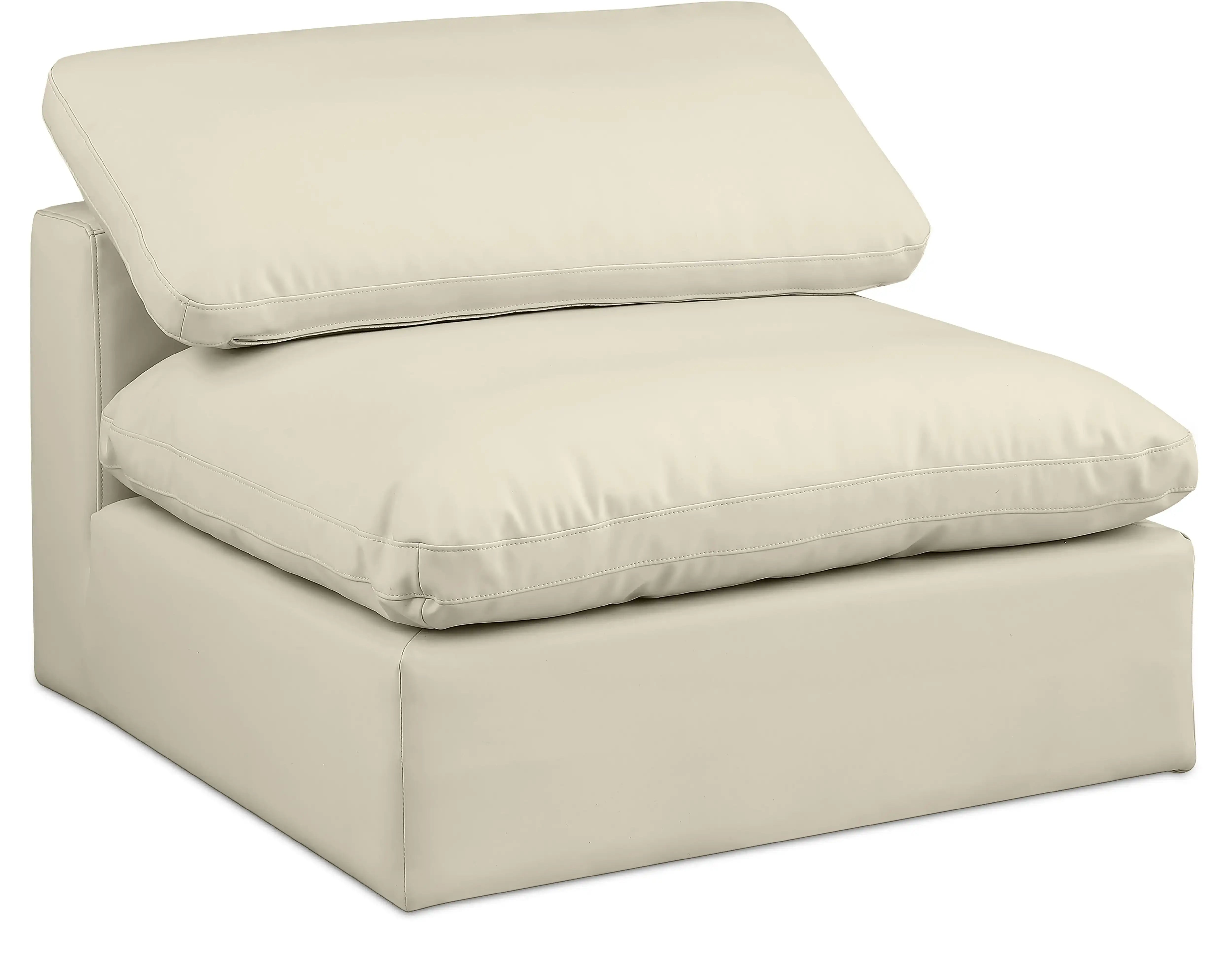 Comfy - Faux Leather Armless Chair - Best Buy Furniture