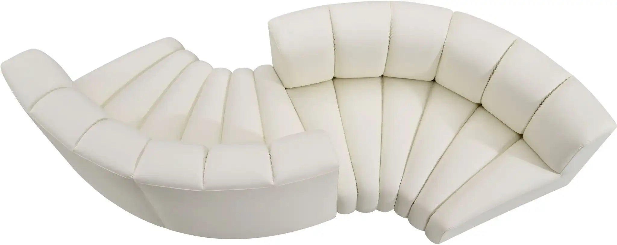 Arc - Faux Leather 4 Piece Curved Modular Sofa