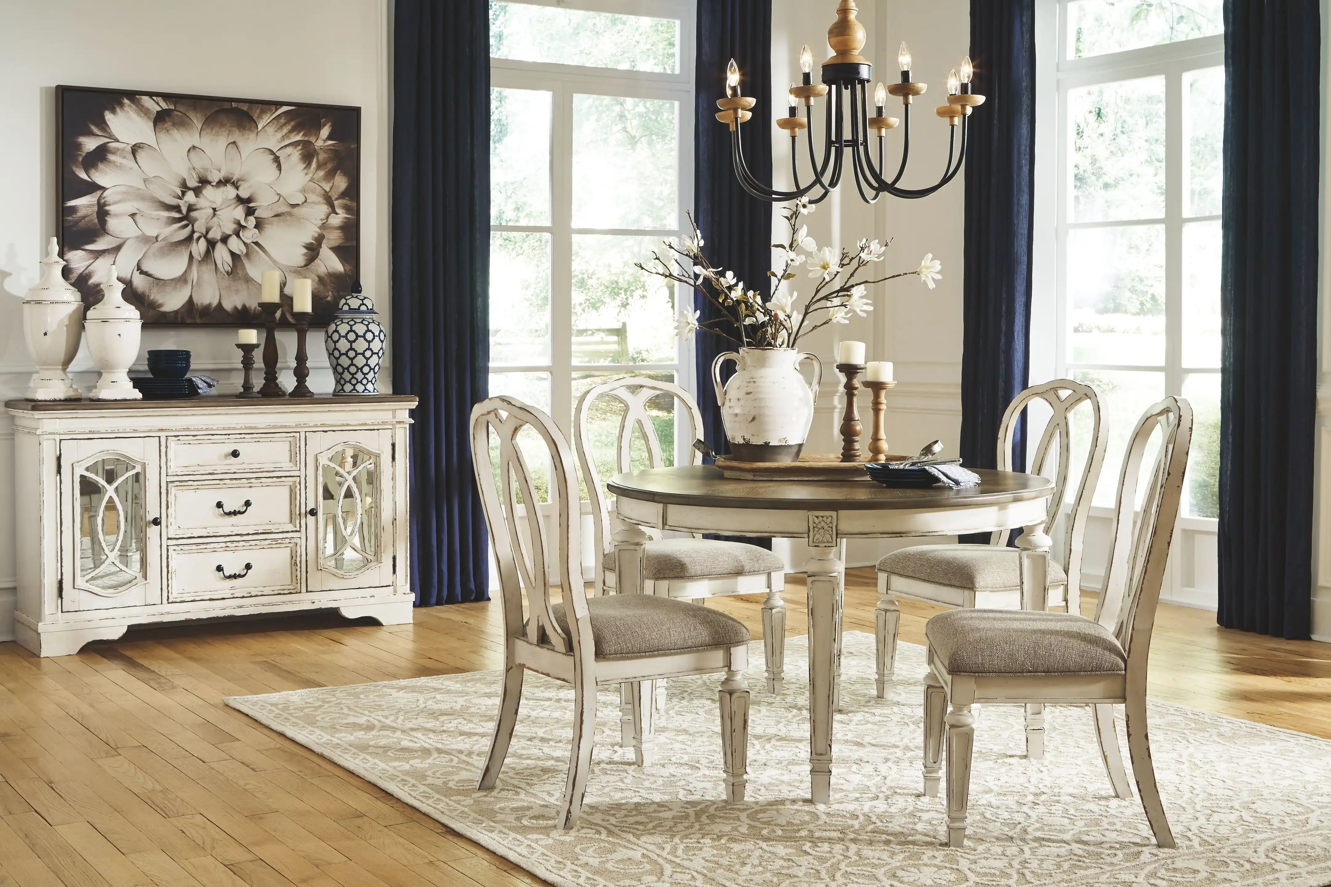 Realyn - Oval Dining Room Extension Table - Chipped White - Best Buy Furniture