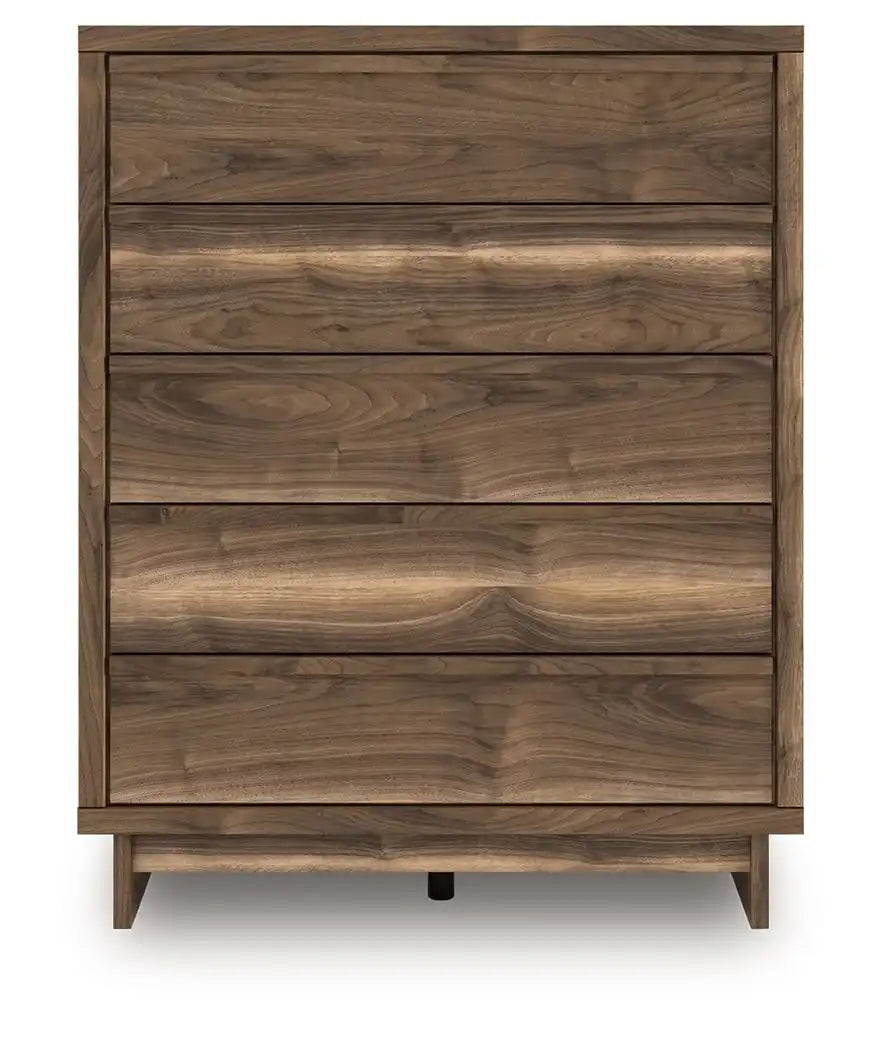 Chirason - Five Drawer Wide Chest - Brown - Best Buy Furniture