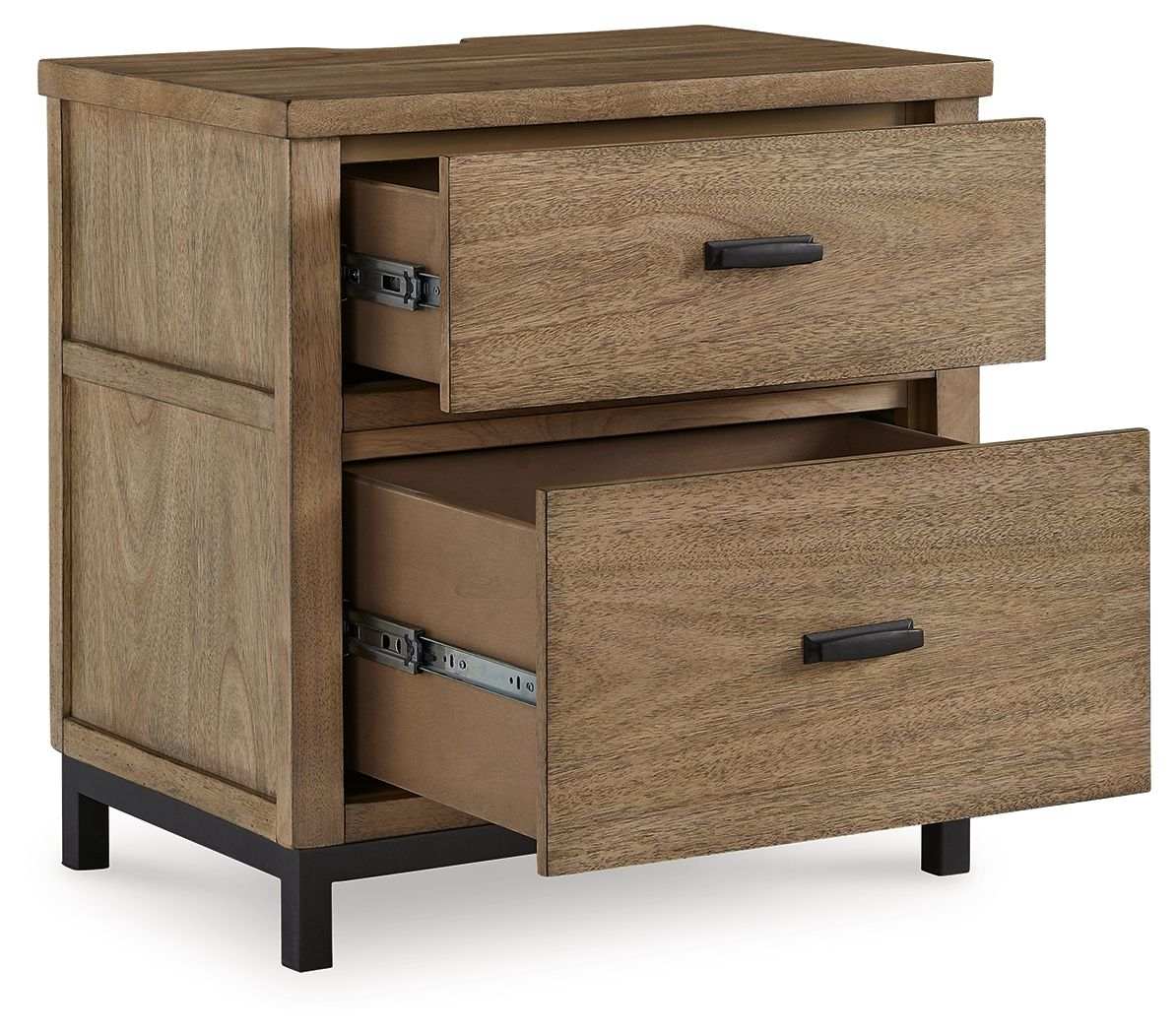 Tomtyn - Two Drawer Night Stand - Light Brown - Best Buy Furniture