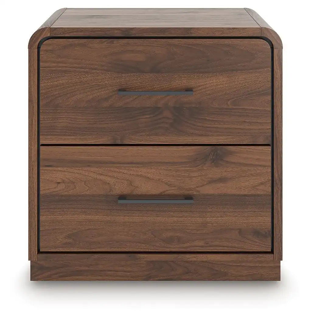 Fortlorn - Two Drawer Night Stand - Walnut Brown - Best Buy Furniture