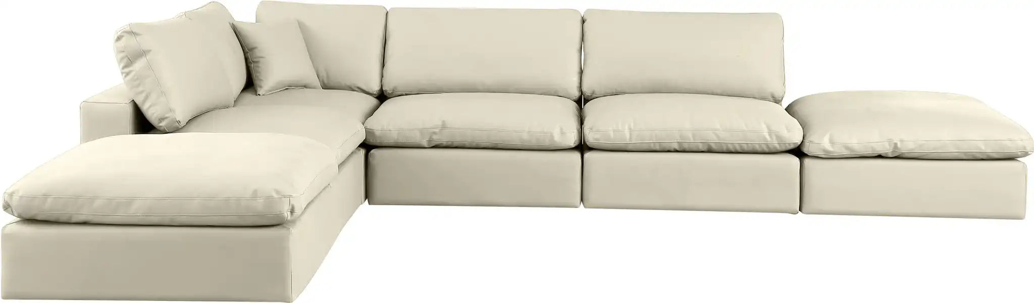 Comfy - 6 Piece Faux Leather Modular Sectional