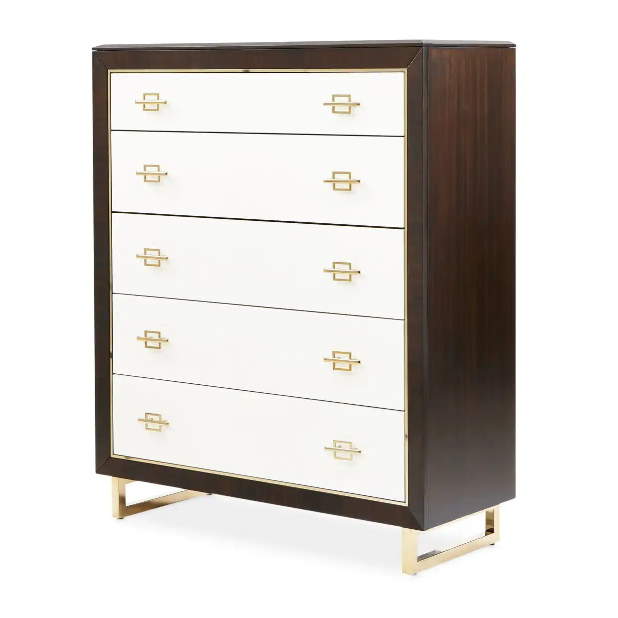 Belmont Place - 5-Drawer Chest - White / Dark Brown - Best Buy Furniture