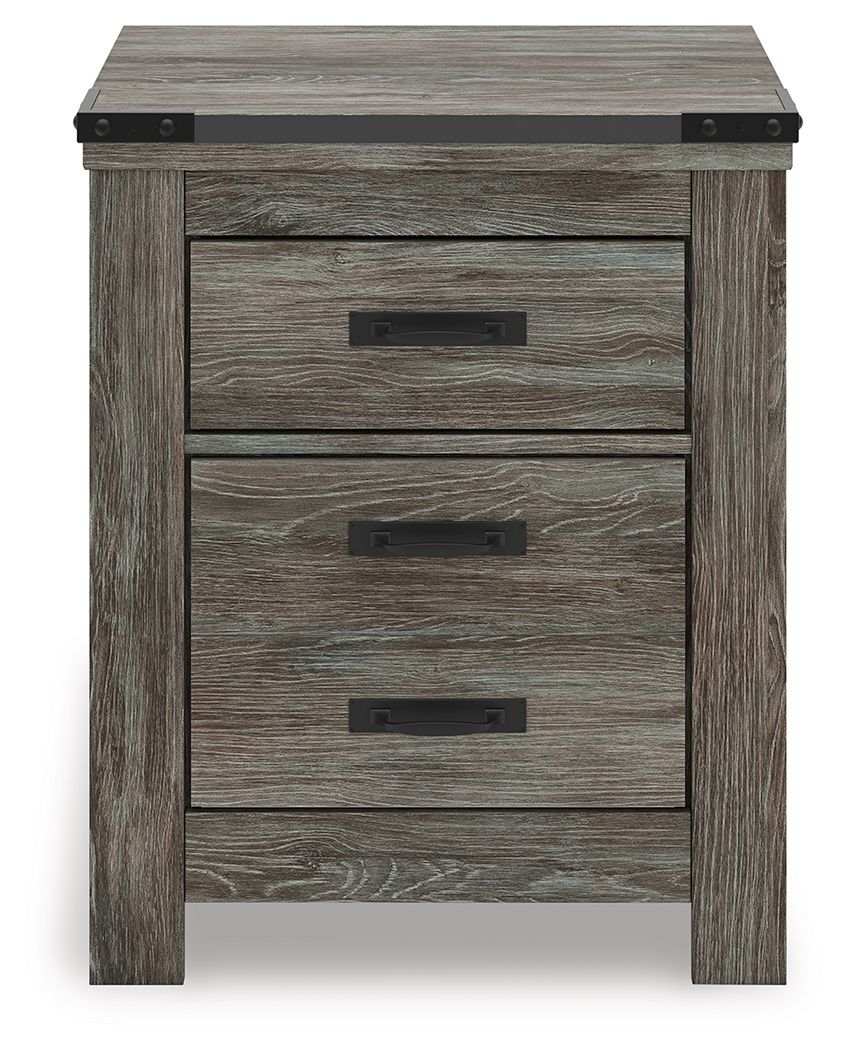 Frandern - Two Drawer Night Stand - Gray - Best Buy Furniture