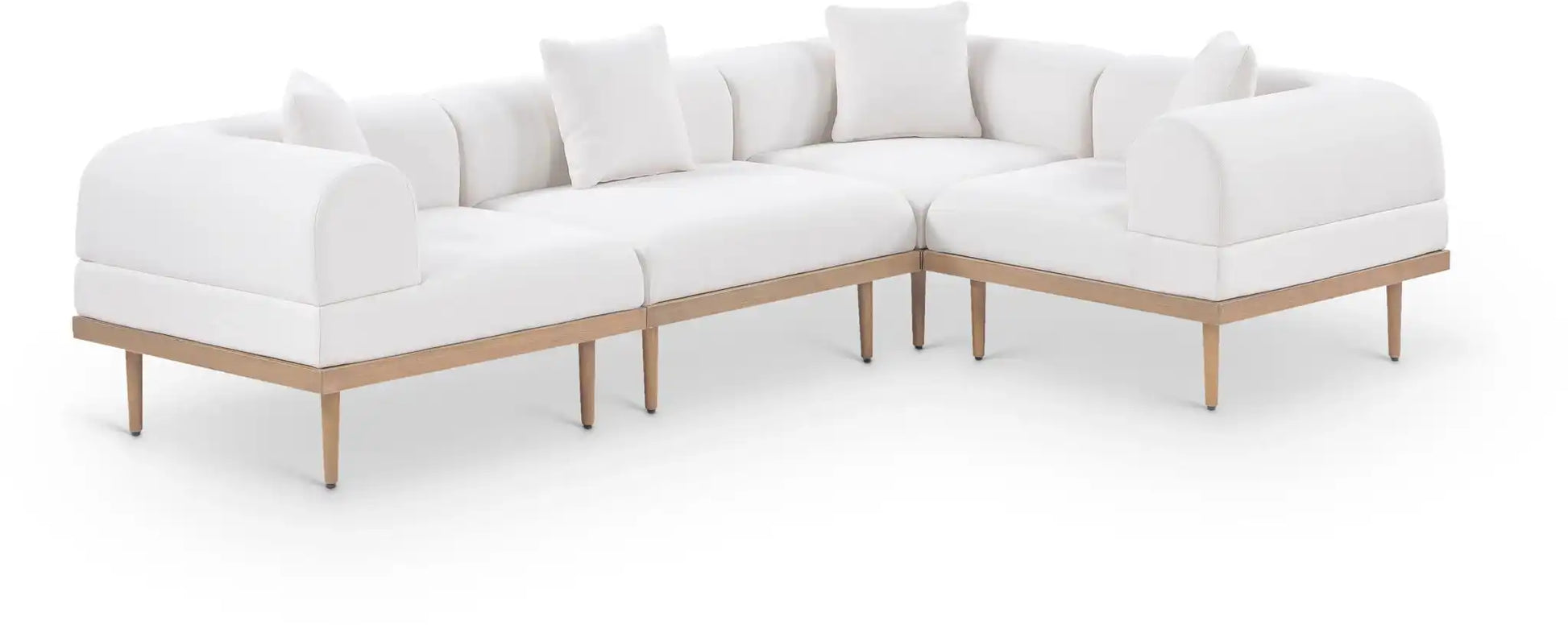 Laguna - 4 Piece 106.5" Upholstered Outdoor Patio Modular Sectional - Best Buy Furniture