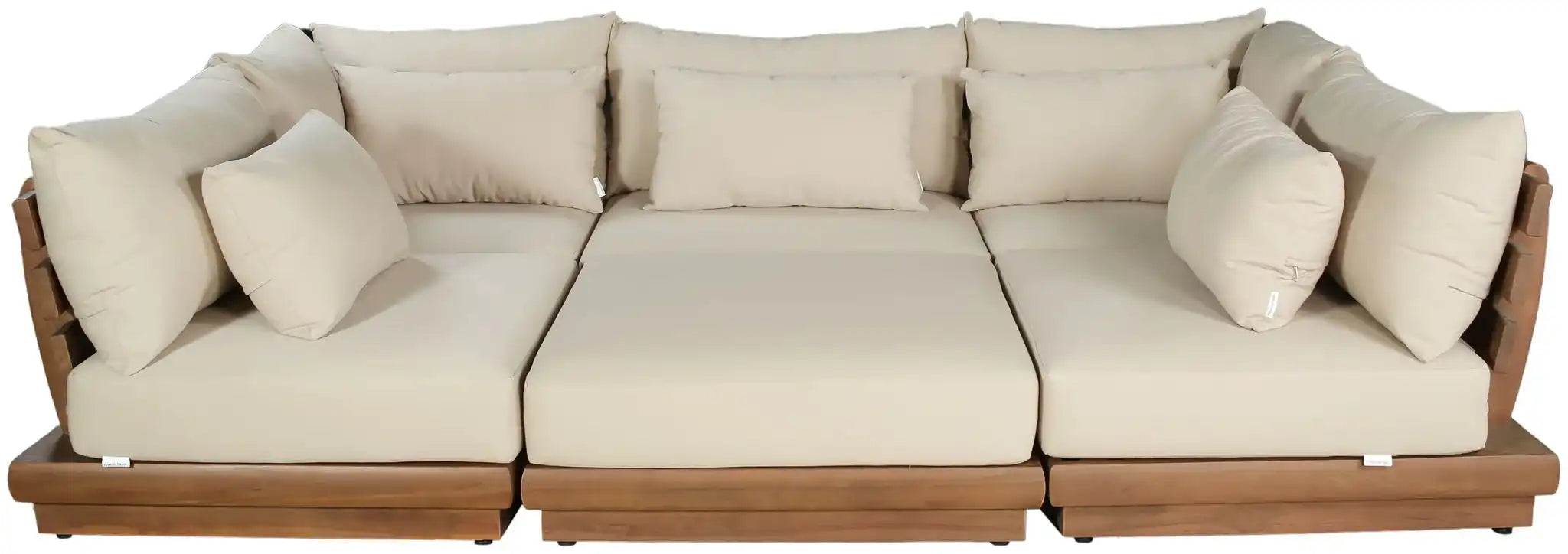 Mirella - 6 Piece Water Resistant Fabric Upholstered Outdoor Patio Modular Sectional