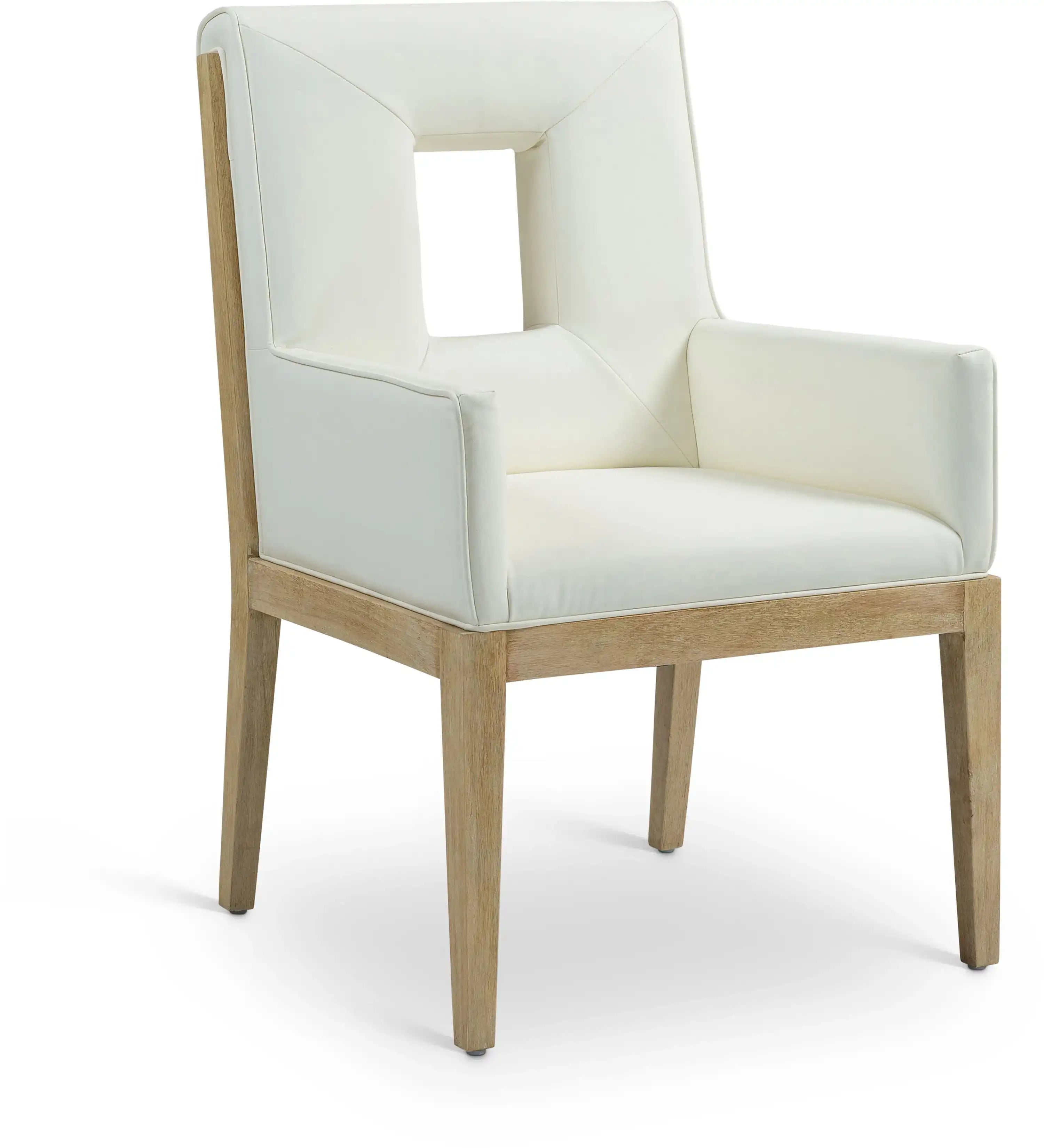 Gwendolyn - Faux Leather Dining Arm Chair With Natural Frame - Best Buy Furniture