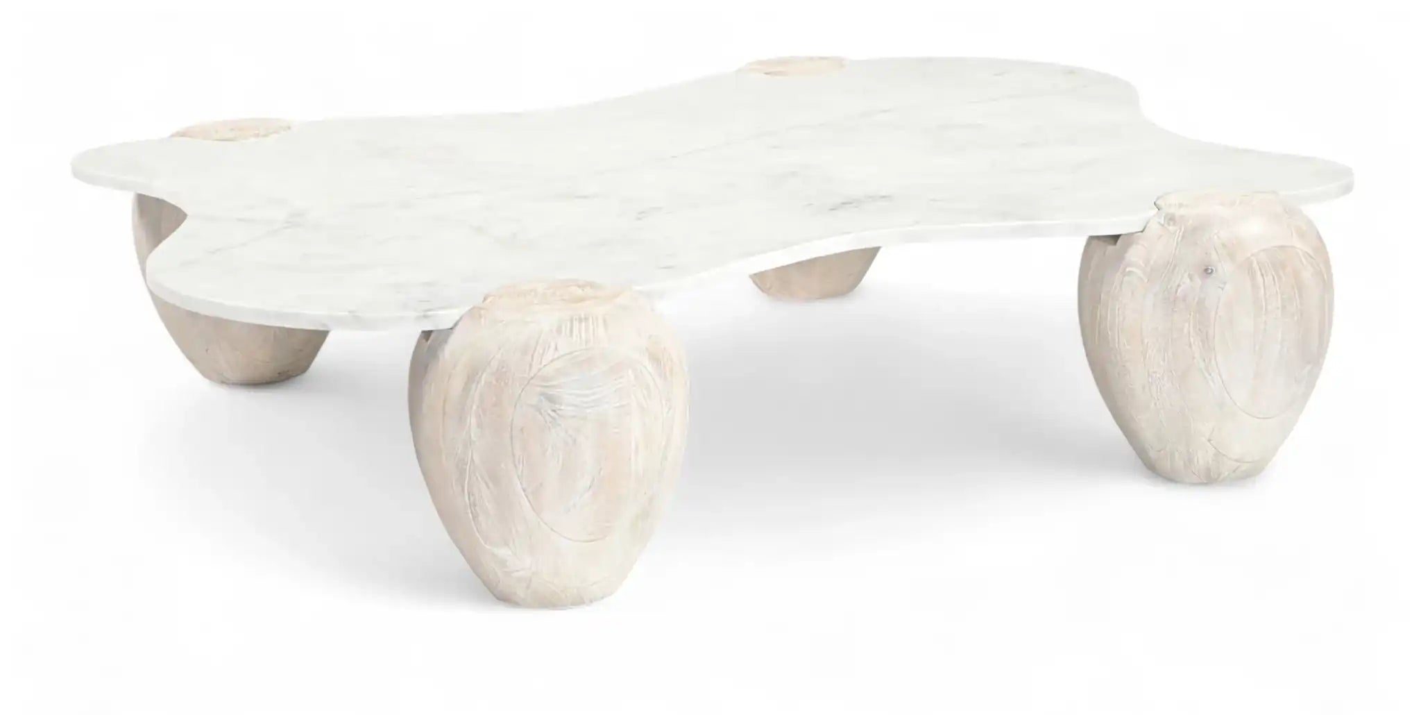 Liona - Marble And Acacia Wood Coffee Table - Best Buy Furniture