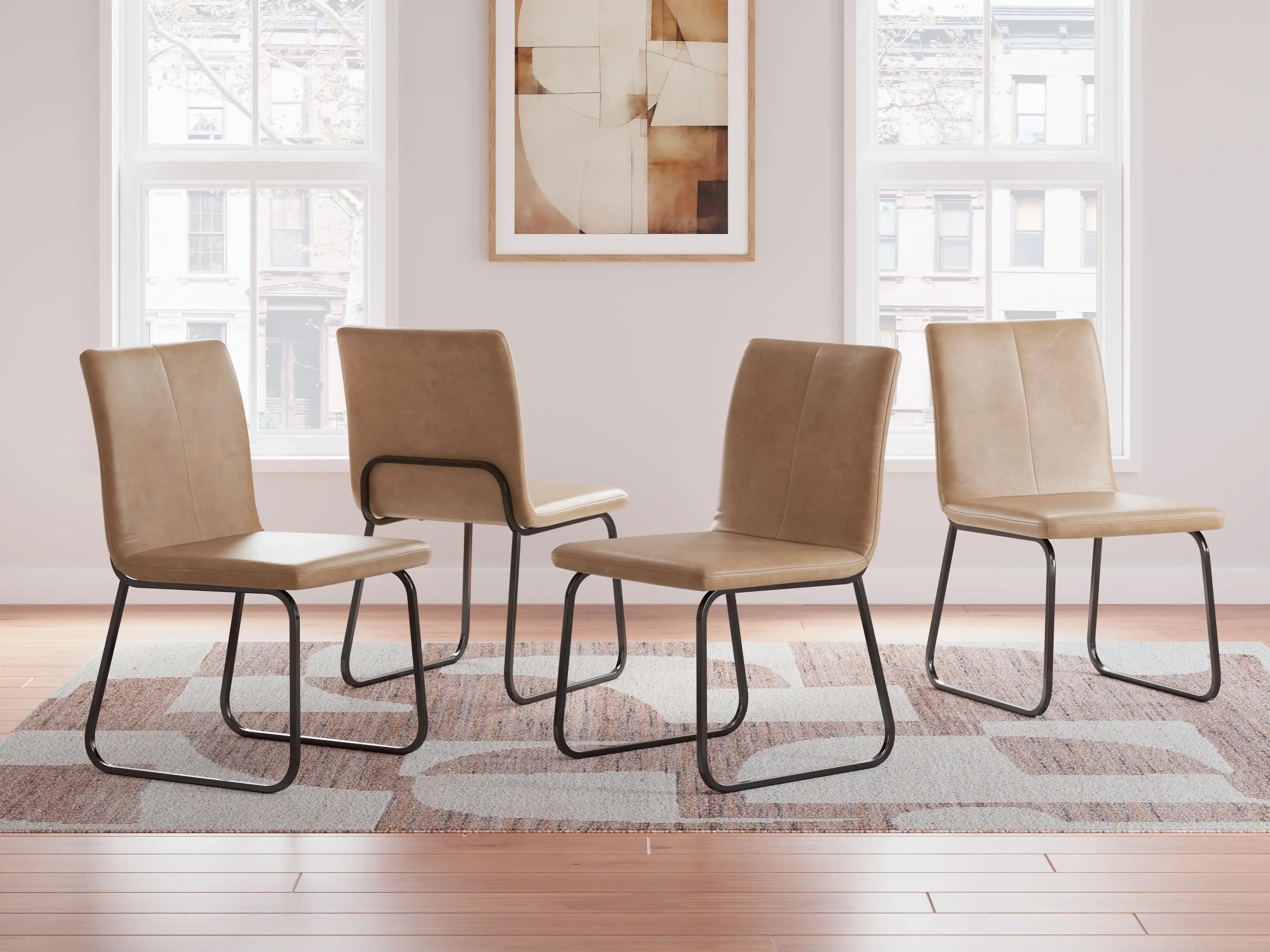 Pharwynn - Dining Upholstered Side Chair (Set of 4) - Toast - Best Buy Furniture