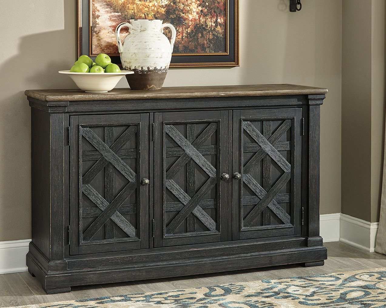 Tyler Creek - Dining Room Server - Black / Gray - Best Buy Furniture