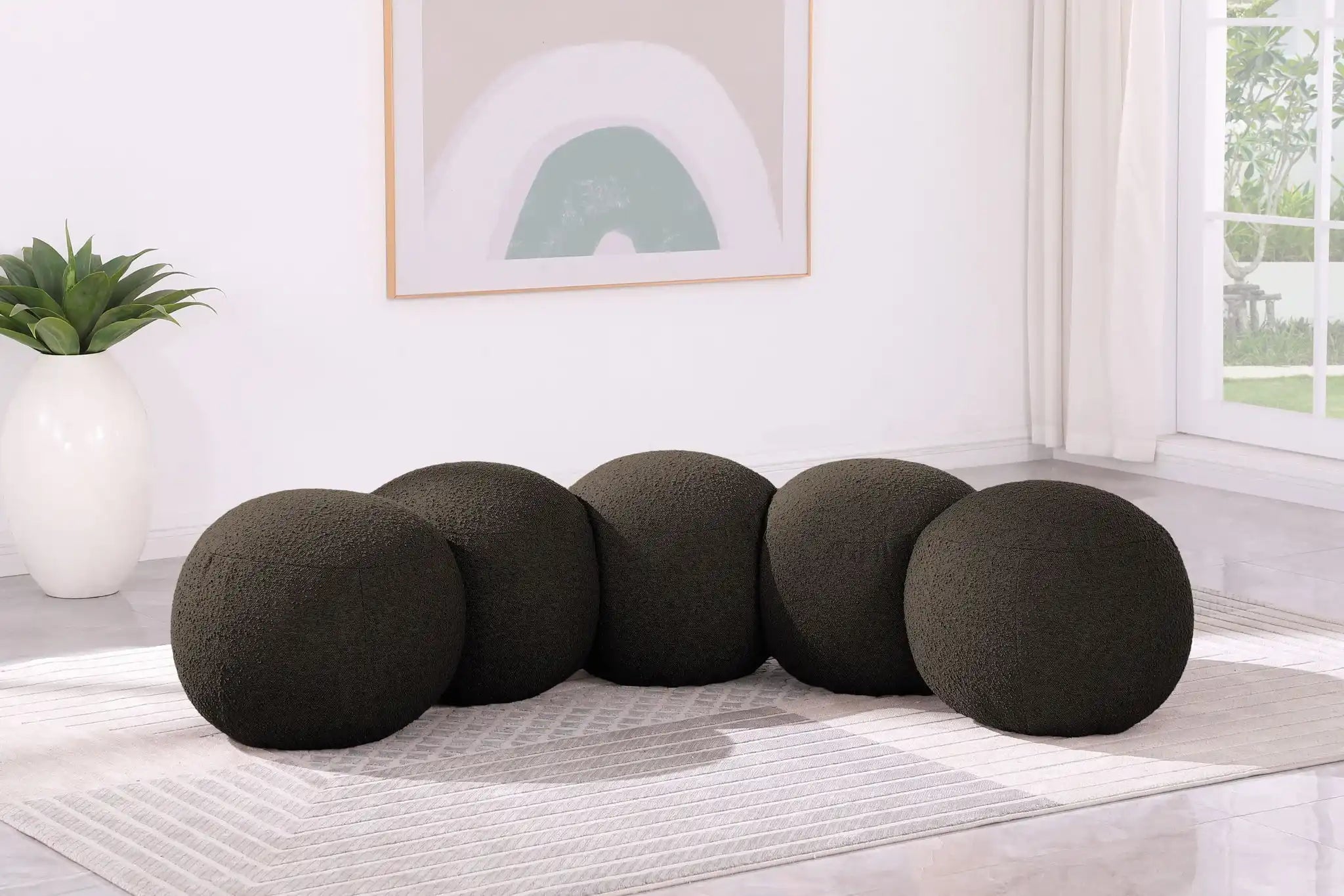 Apollo - Boucle Fabric Bench
