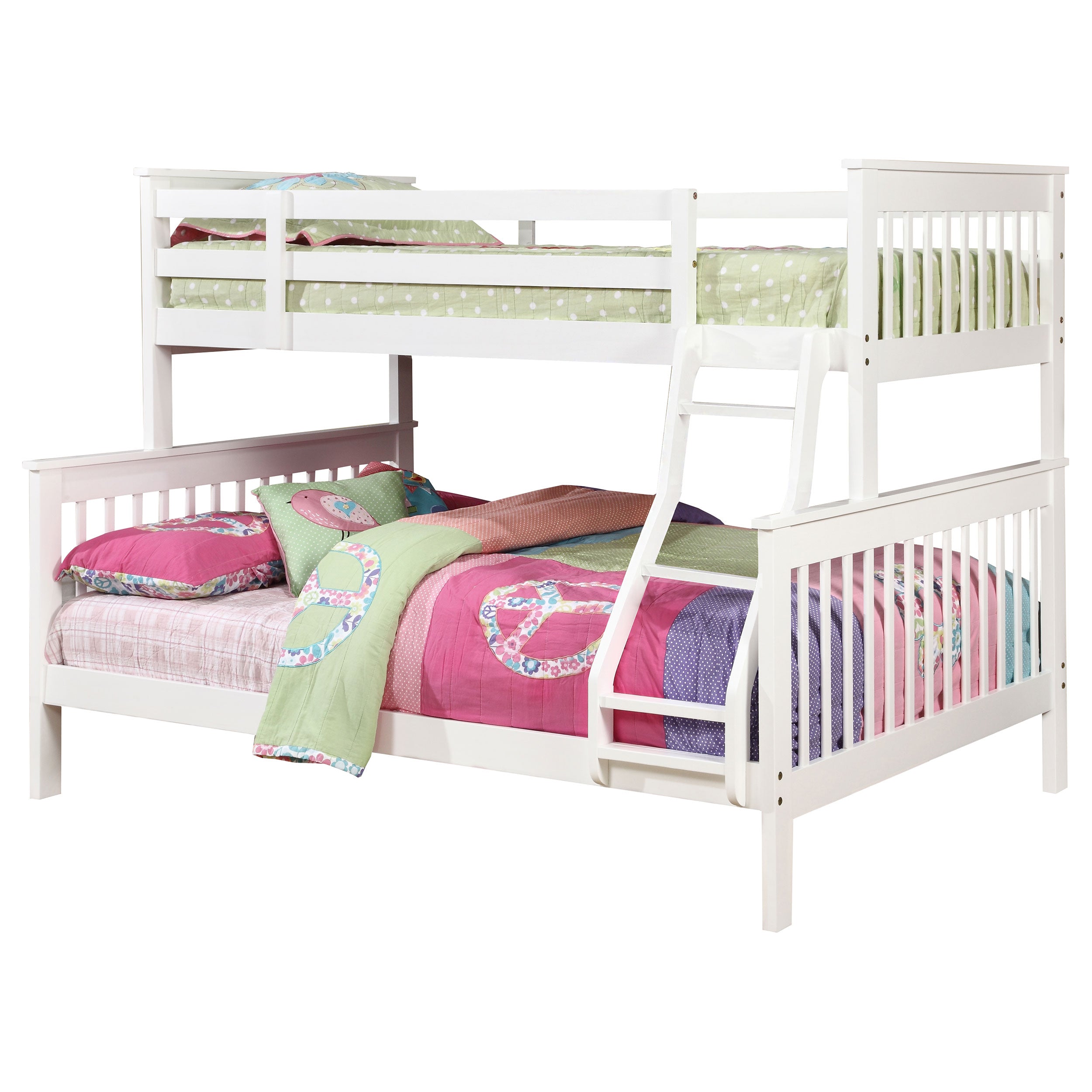 Chapman Wood Twin Over Full Bunk Bed White-CoasterEveryday