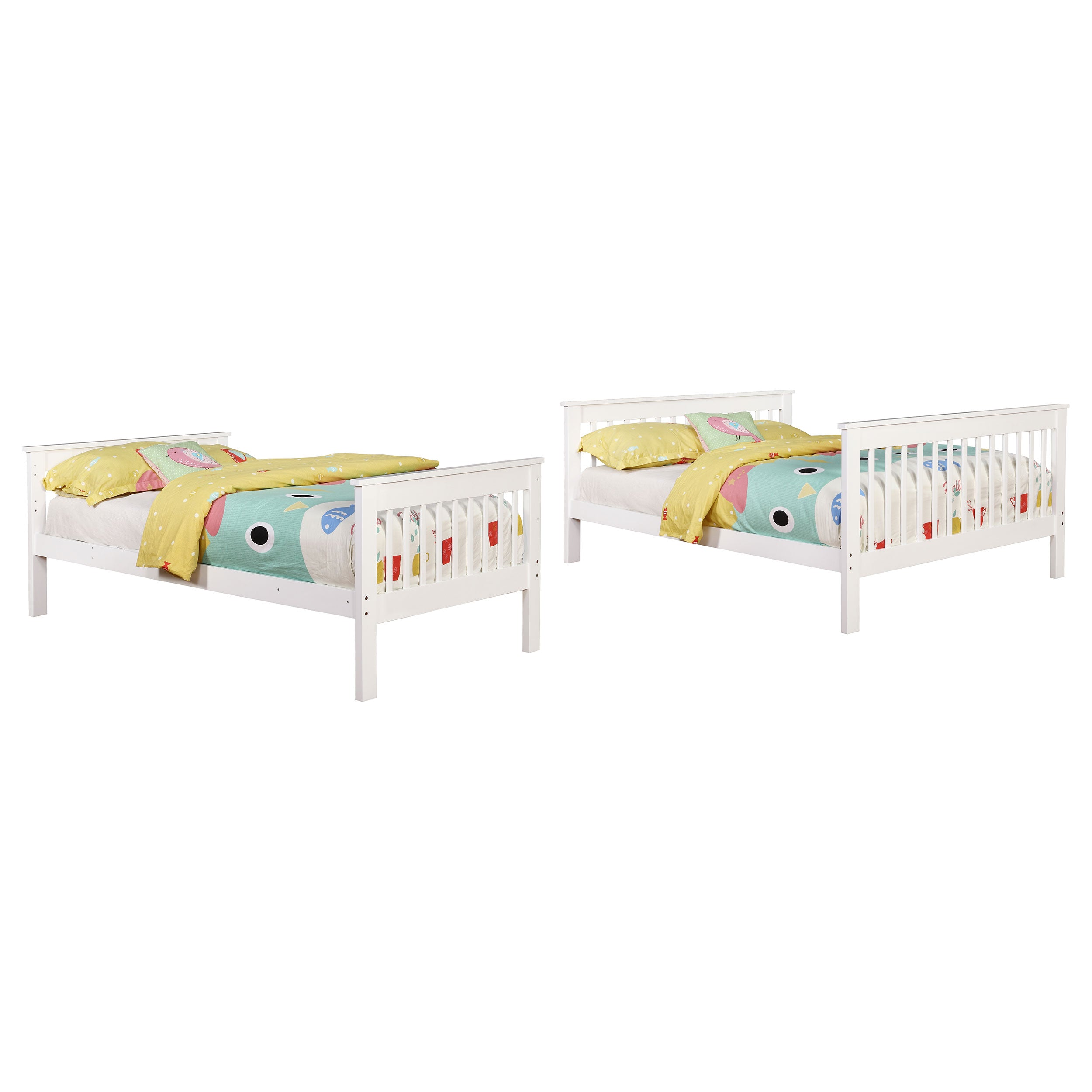 Chapman Wood Twin Over Full Bunk Bed White-CoasterEveryday