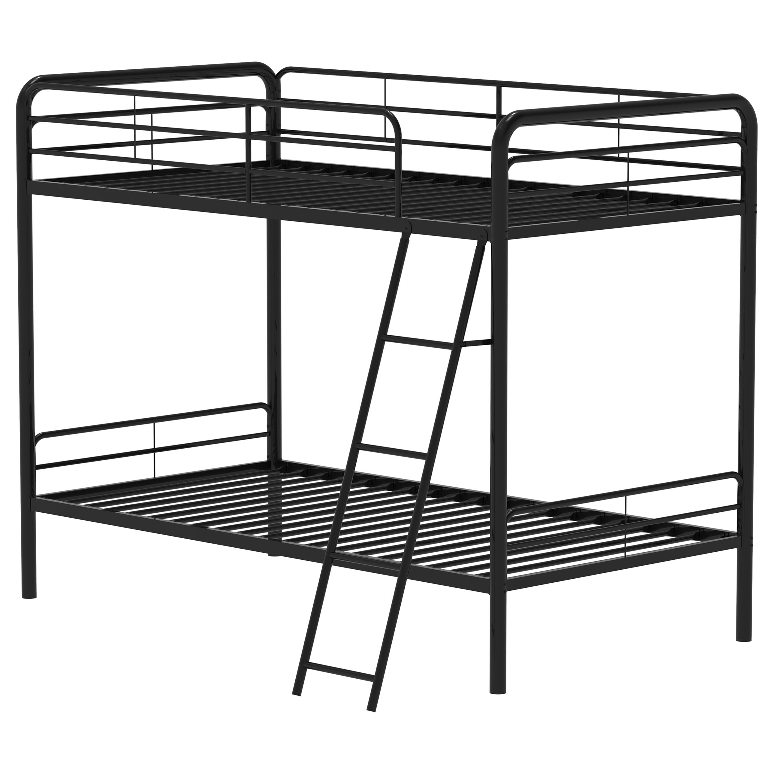 Carson Metal Twin Over Twin Bunk Bed Glossy Black-