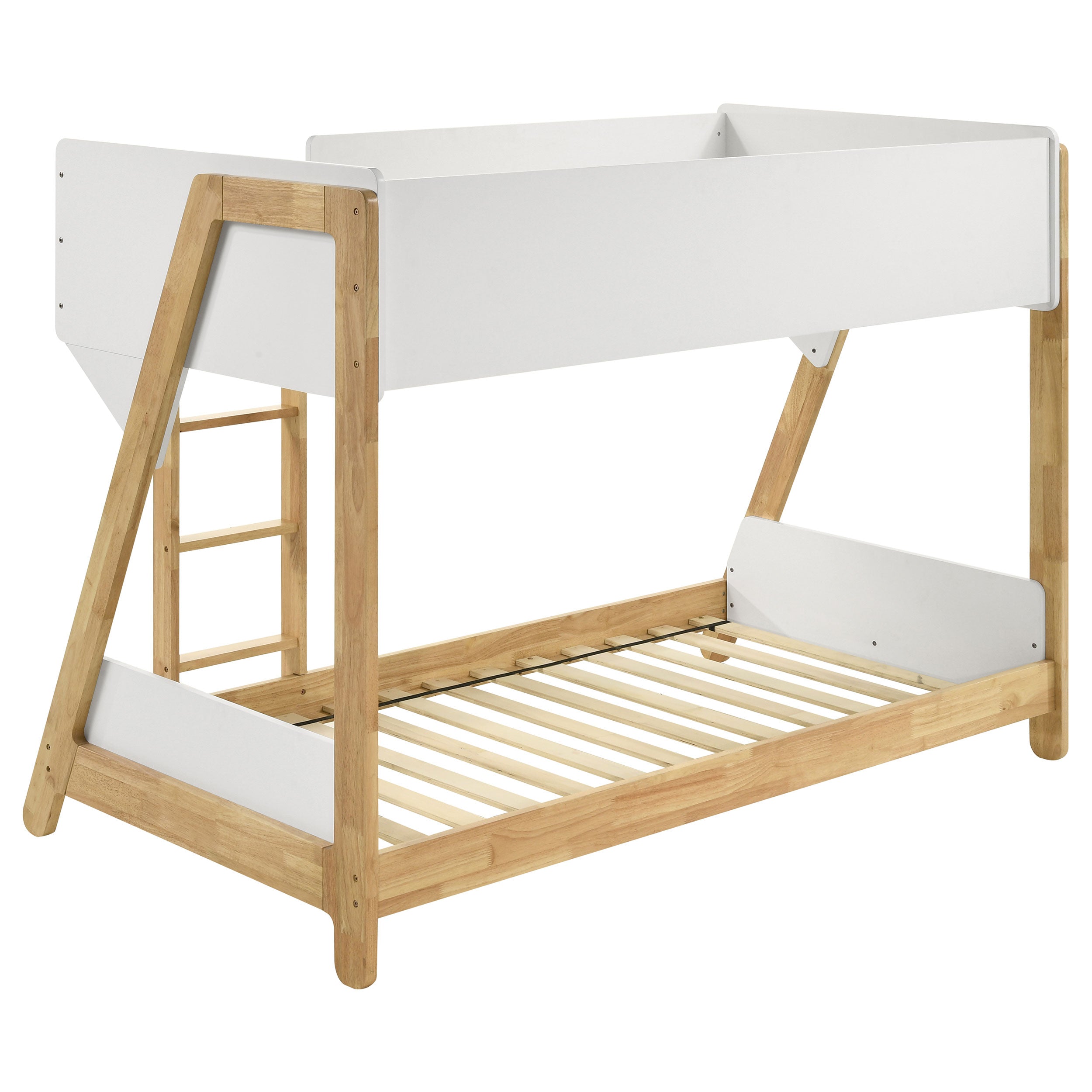 Wyatt Wood Twin Over Twin Bunk Bed White and Natural -