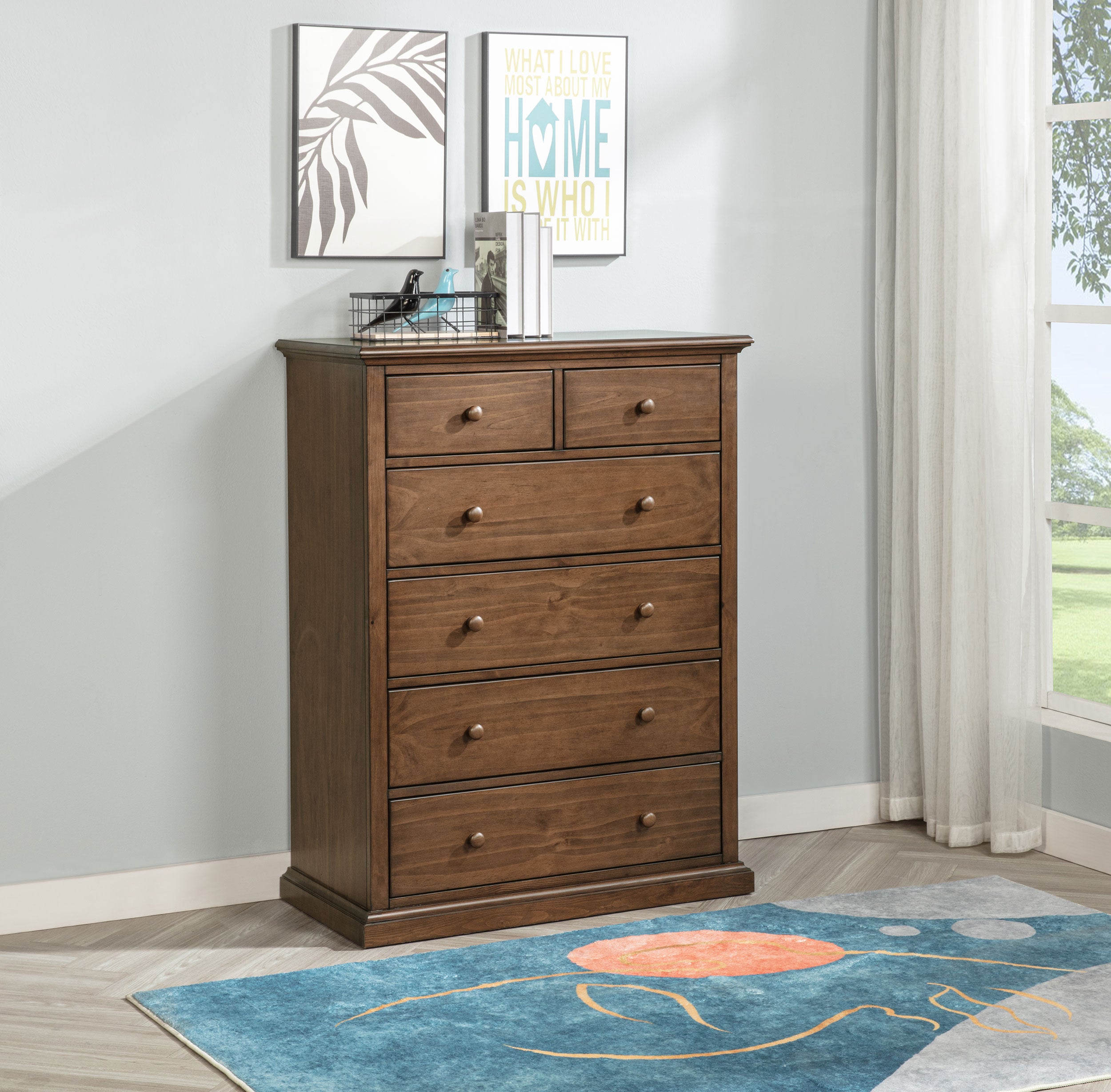 Sumerlin 6-drawer Bedroom Chest of Drawers Medium Brown-