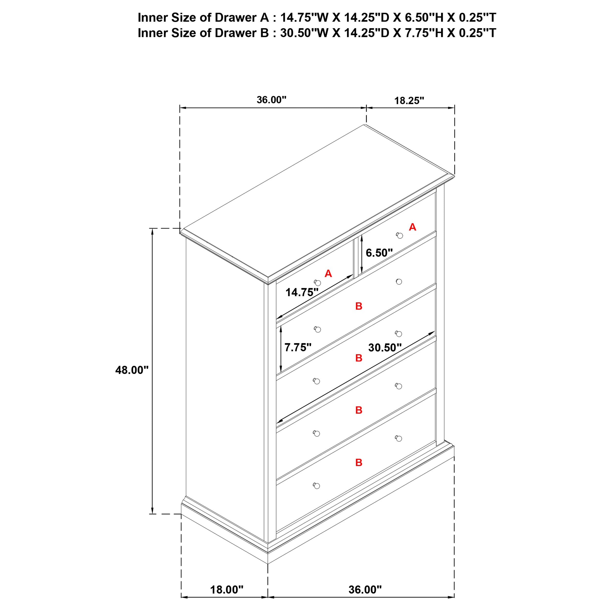 Sumerlin 6-drawer Bedroom Chest of Drawers White-