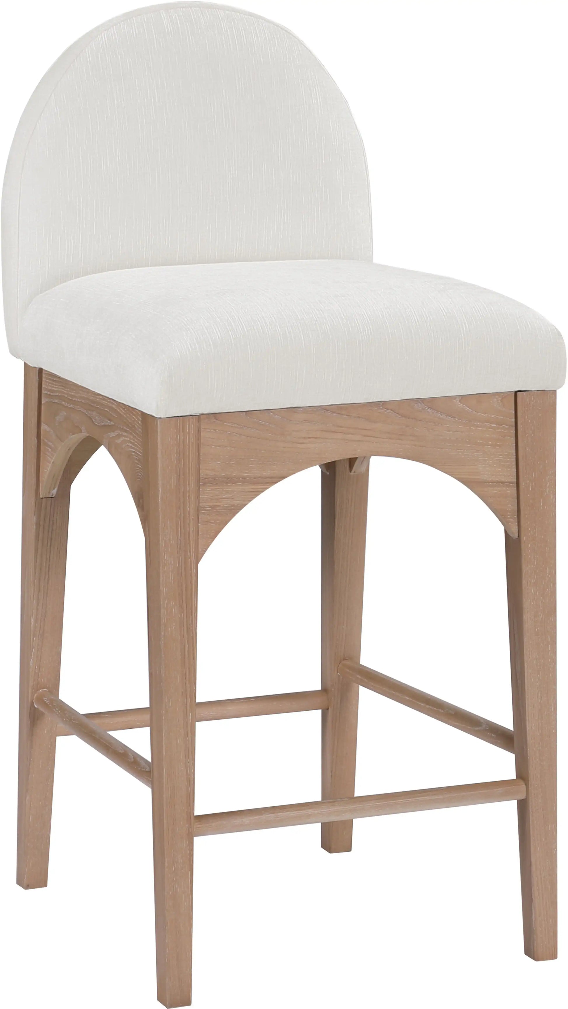 Waldorf - Chenille Stool With Natural Legs - Best Buy Furniture