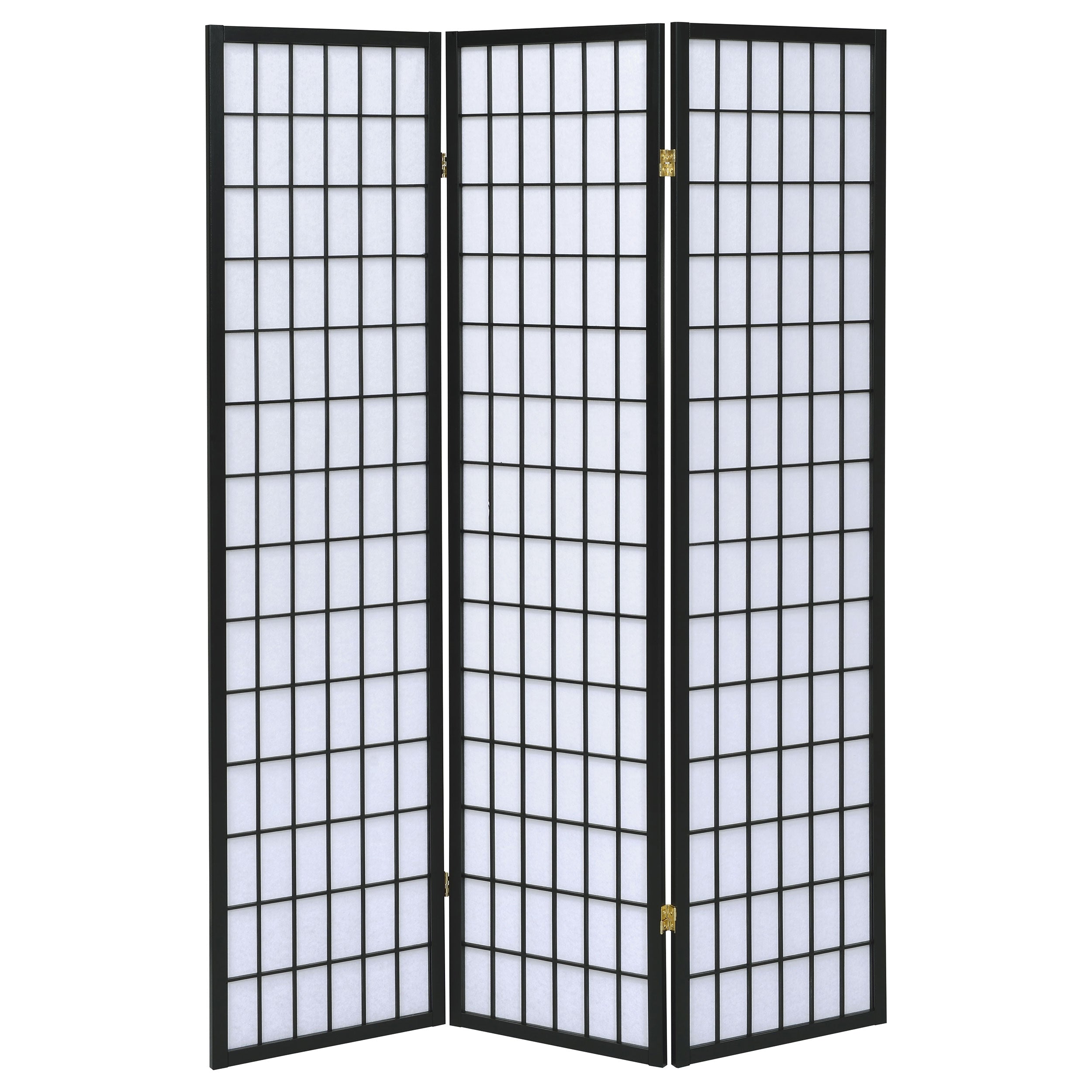Carrie 3-Panel Room Divider Folding Shoji Screen Black-CoasterEveryday