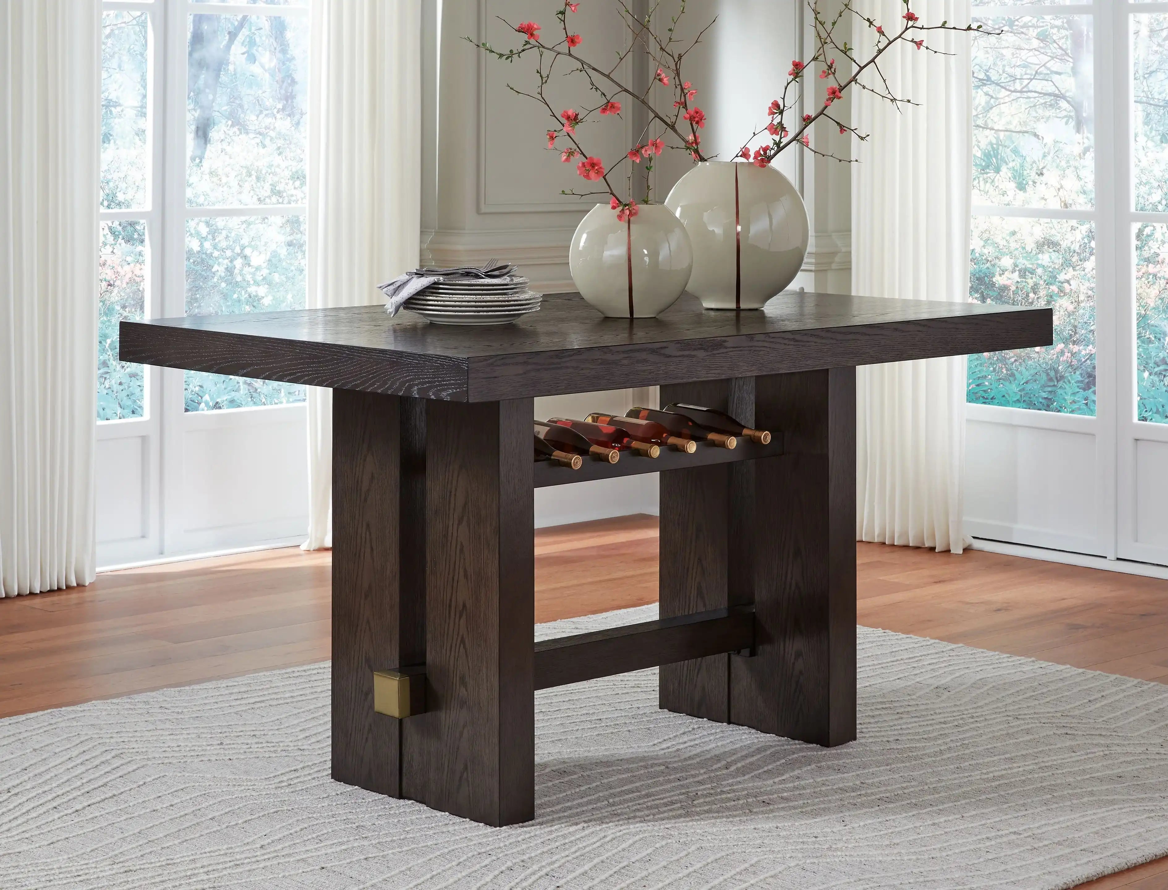 Burkhaus - Rectangular Dining Room Counter Table - Dark Brown - Best Buy Furniture
