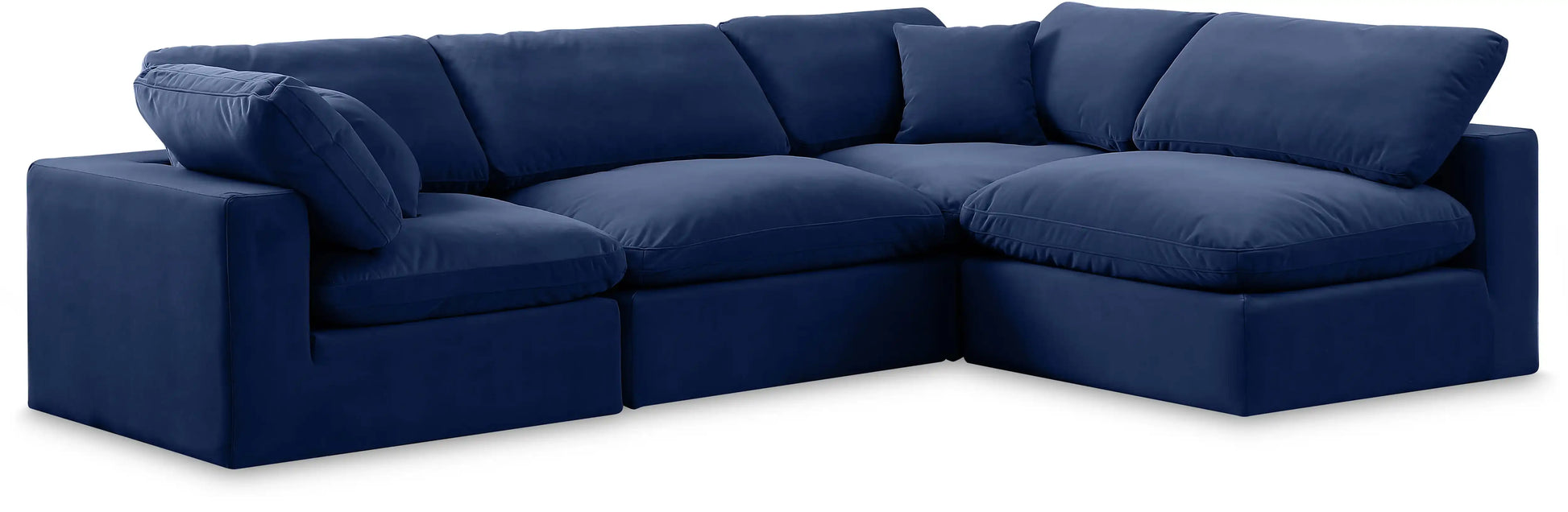 Comfy - 4 Piece Velvet Modular Armless Sectional - Best Buy Furniture