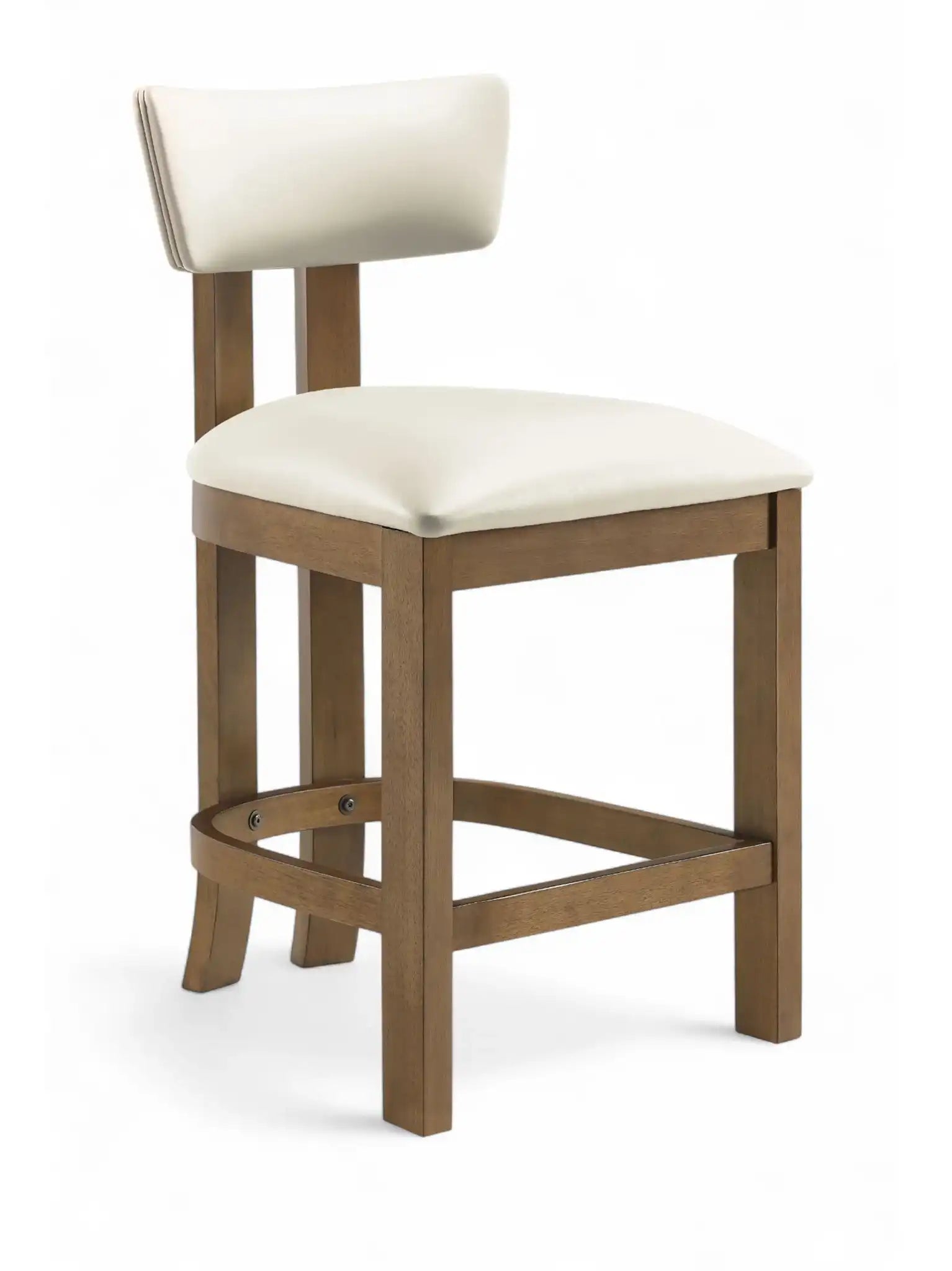 Lavrin - Vegan Leather Upholstered Counter Stool (Set of 2) - Walnut Base - Best Buy Furniture