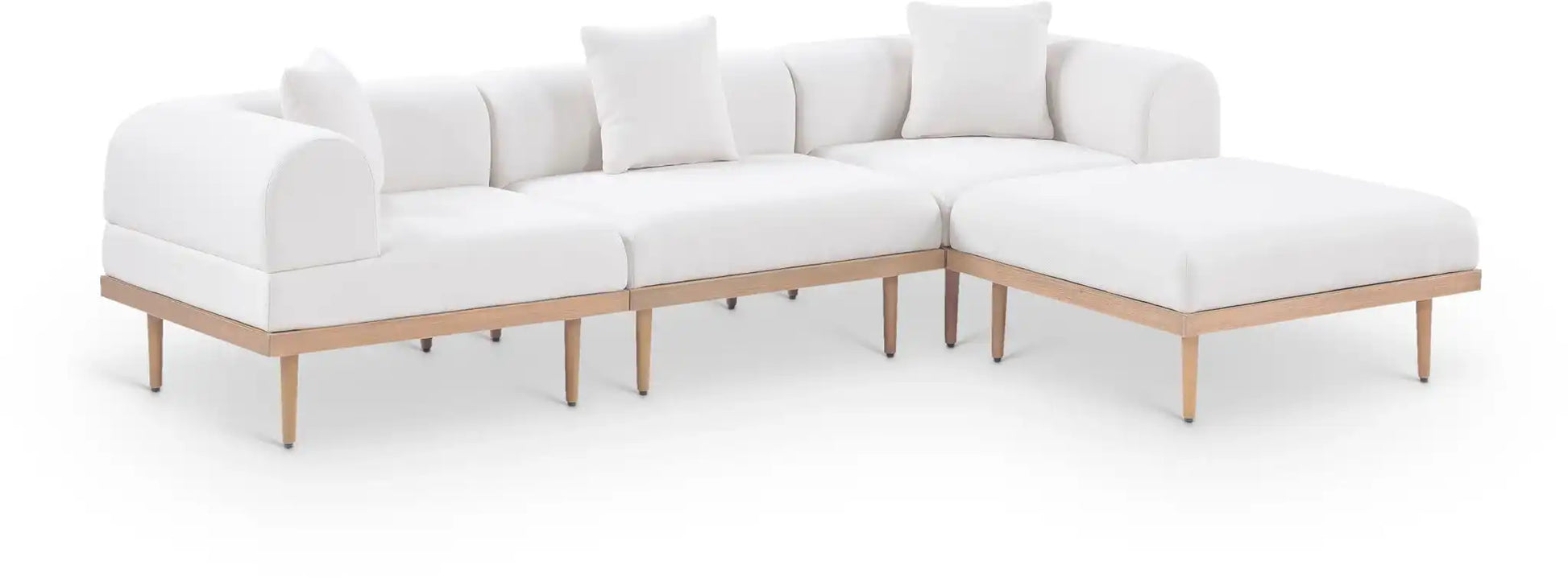 Laguna - 4 Piece 106.5" Upholstered Outdoor Patio Modular Sectional - Best Buy Furniture