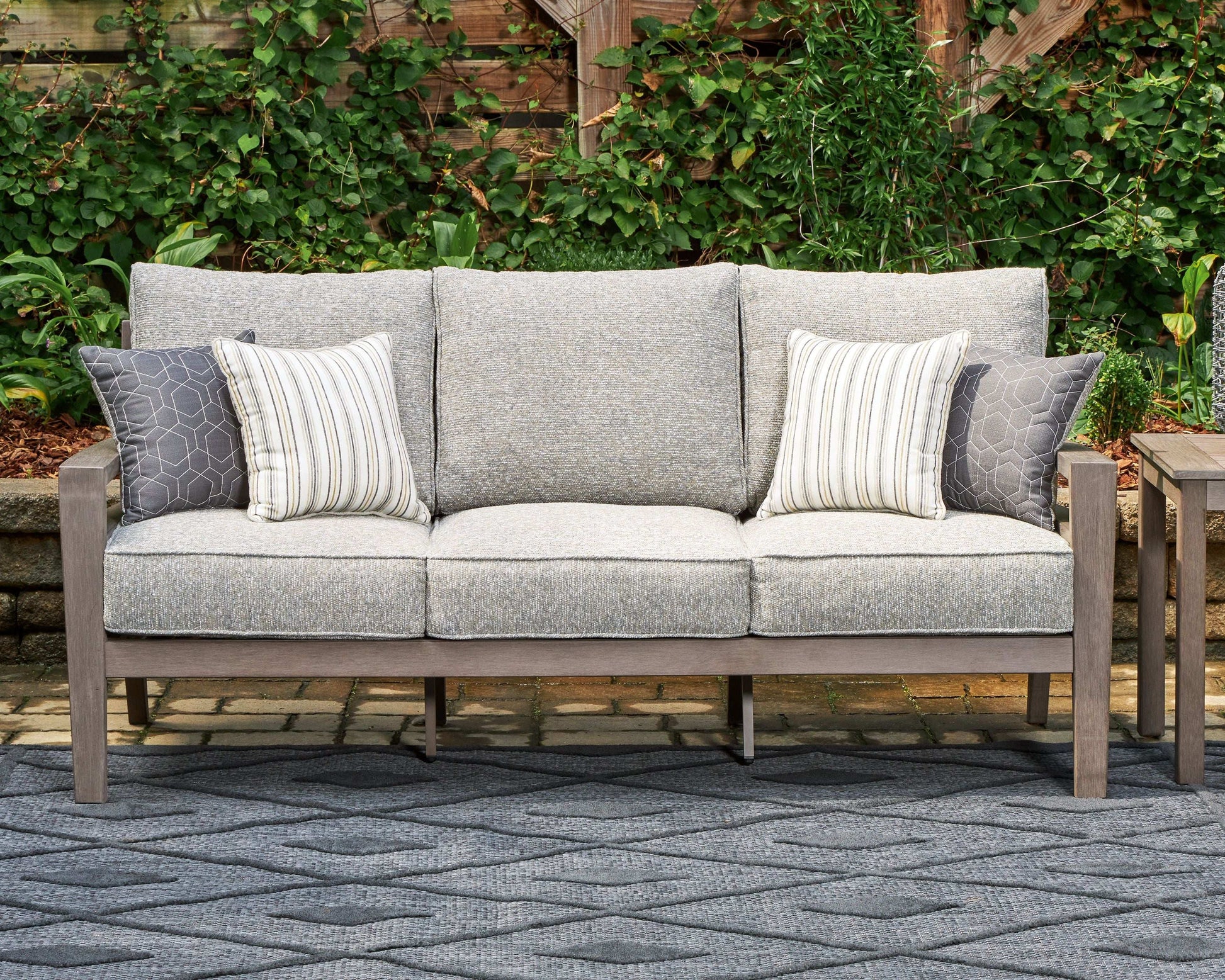 Hillside Barn - Sofa With Cushion - Gray / Brown - Best Buy Furniture