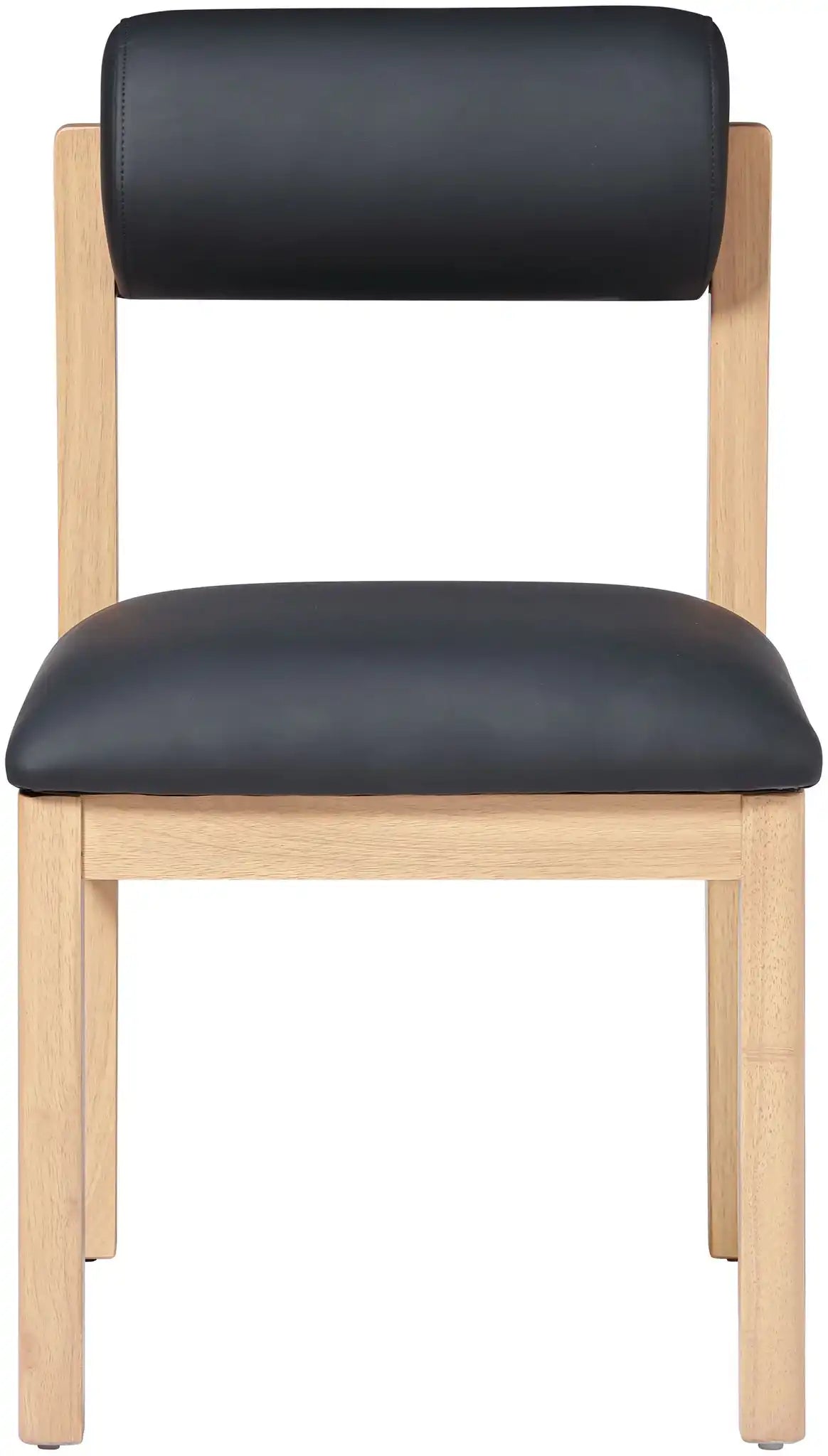 Roundhill - Faux Leather Dining Chair (Set of 2) - Natural Frame