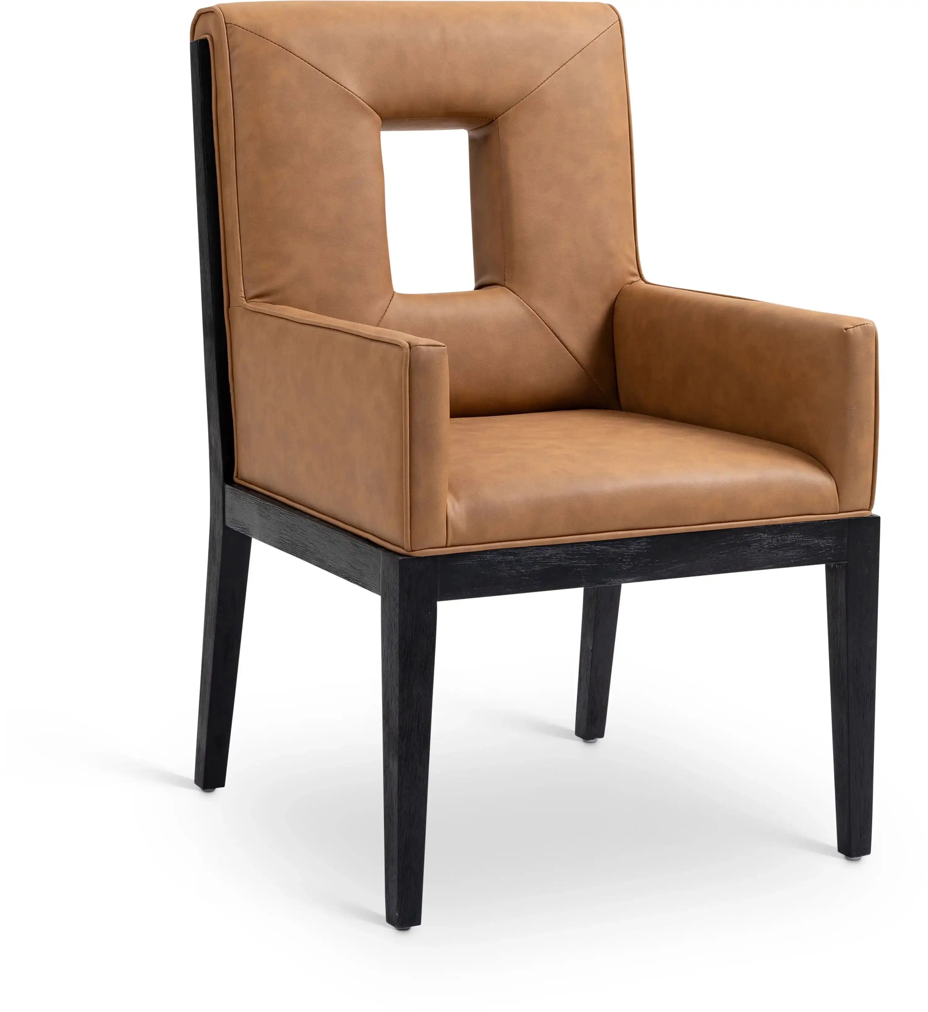 Gwendolyn - Faux Leather Dining Arm Chair With Black Frame - Best Buy Furniture